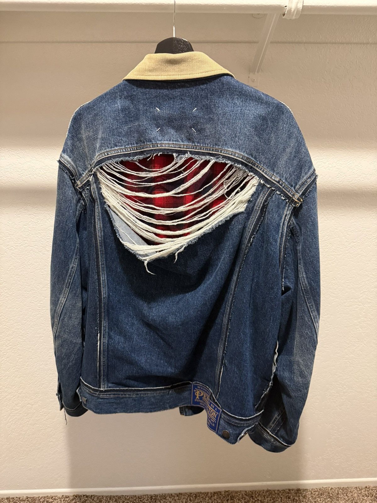 Maison Margiela × Pendleton Maison Margiela Pendleton Distressed Denim Jacket Size US XL / EU 56 / 4 - 2 Thumbnail