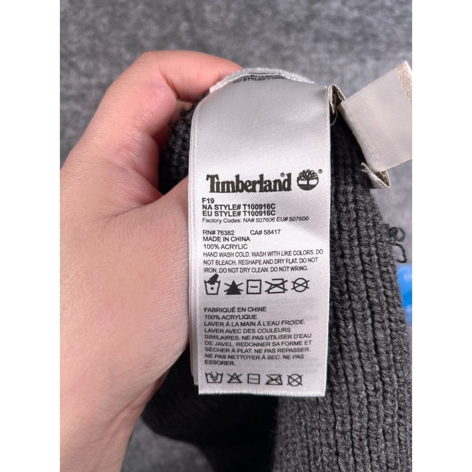 Timberland Timberland Beanie Adult One Size Gray Knit 100% Acrylic Ski Hike Camp Hat/Cap Unisex Adults Beanie Outdoor Logo 90s? Size ONE SIZE - 7 Thumbnail