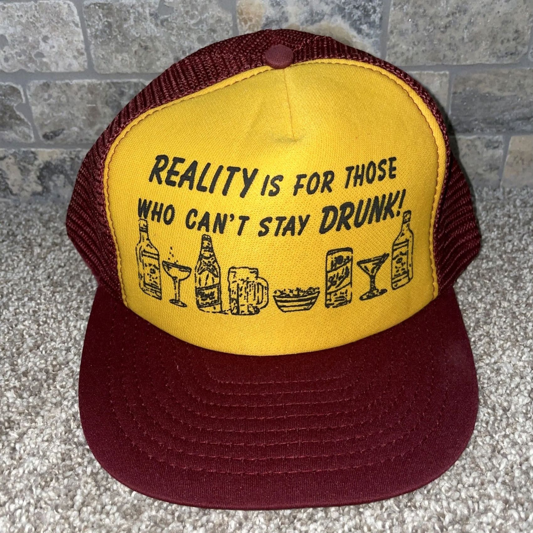 Vintage VINTAGE HaT Trucker Snap Back Hat One Size Red Men Kid/Adult One Size (relabel) Size ONE SIZE - 3 Thumbnail