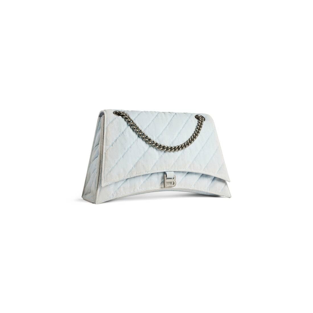 Balenciaga o1mt1gz0525 Size: OS / Crush Large Chain Bag Quilted Denim Size ONE SIZE - 2 Thumbnail
