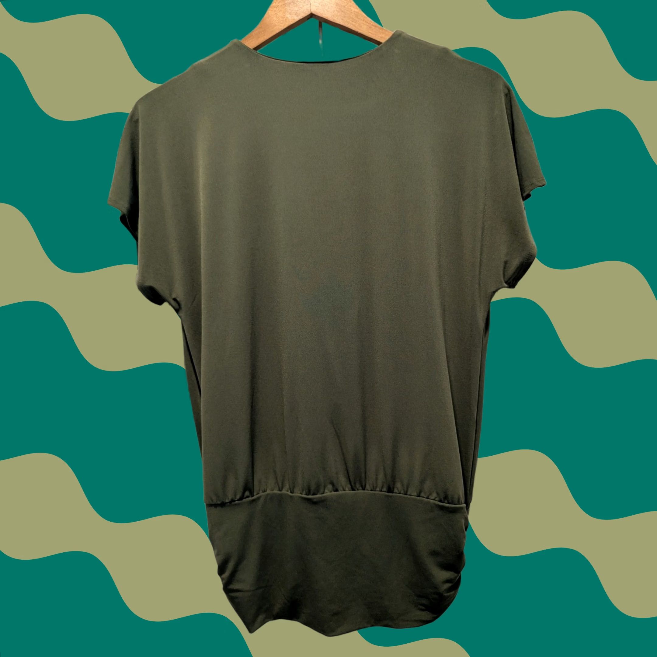 Vintage INC Twist Front V-Neck Dolman Short Sleeve Blouson Top Women's M Green Size M / US 6-8 / IT 42-44 - 1 Thumbnail