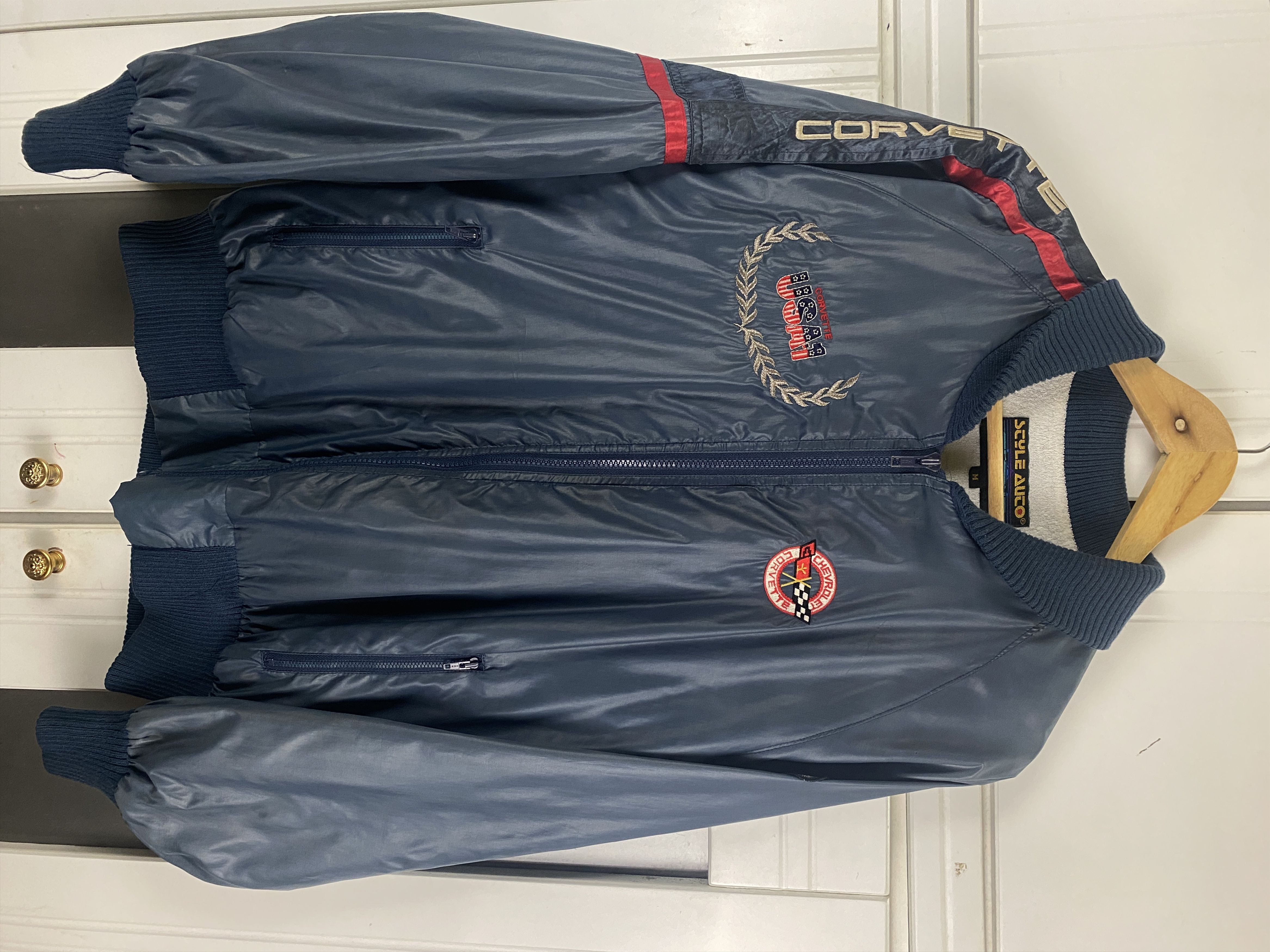 image of Vintage Chevrolet Corvette Jacket in Blue, Men's (Size Medium)