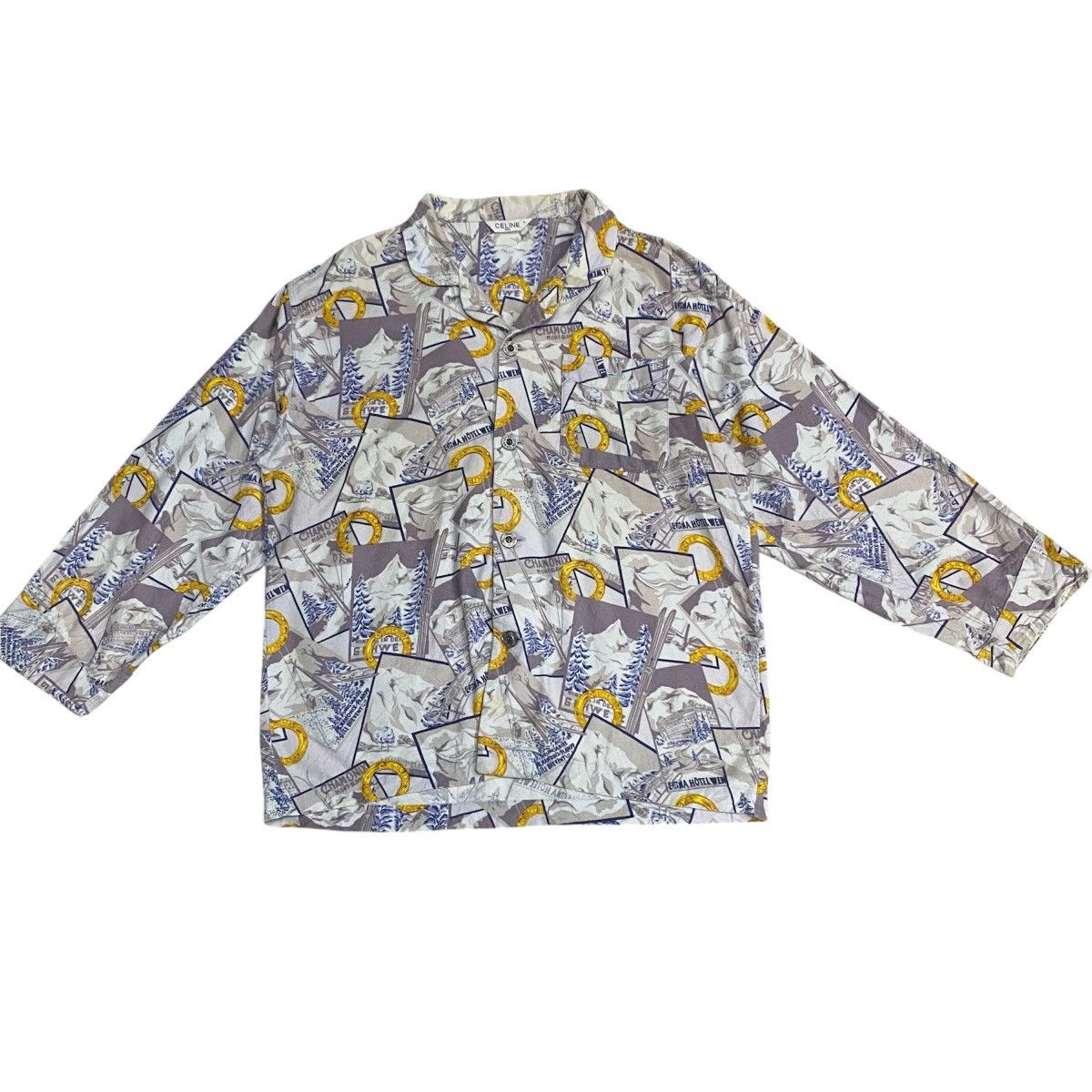 Celine Celine Paris Signature Print Shirt Vintage Luxury Size US L / EU 52-54 / 3 - 3 Thumbnail