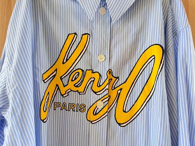 Kenzo KENZO Letter Logo striped long sleeve shirt Size US L / EU 52-54 / 3 - 2 Thumbnail