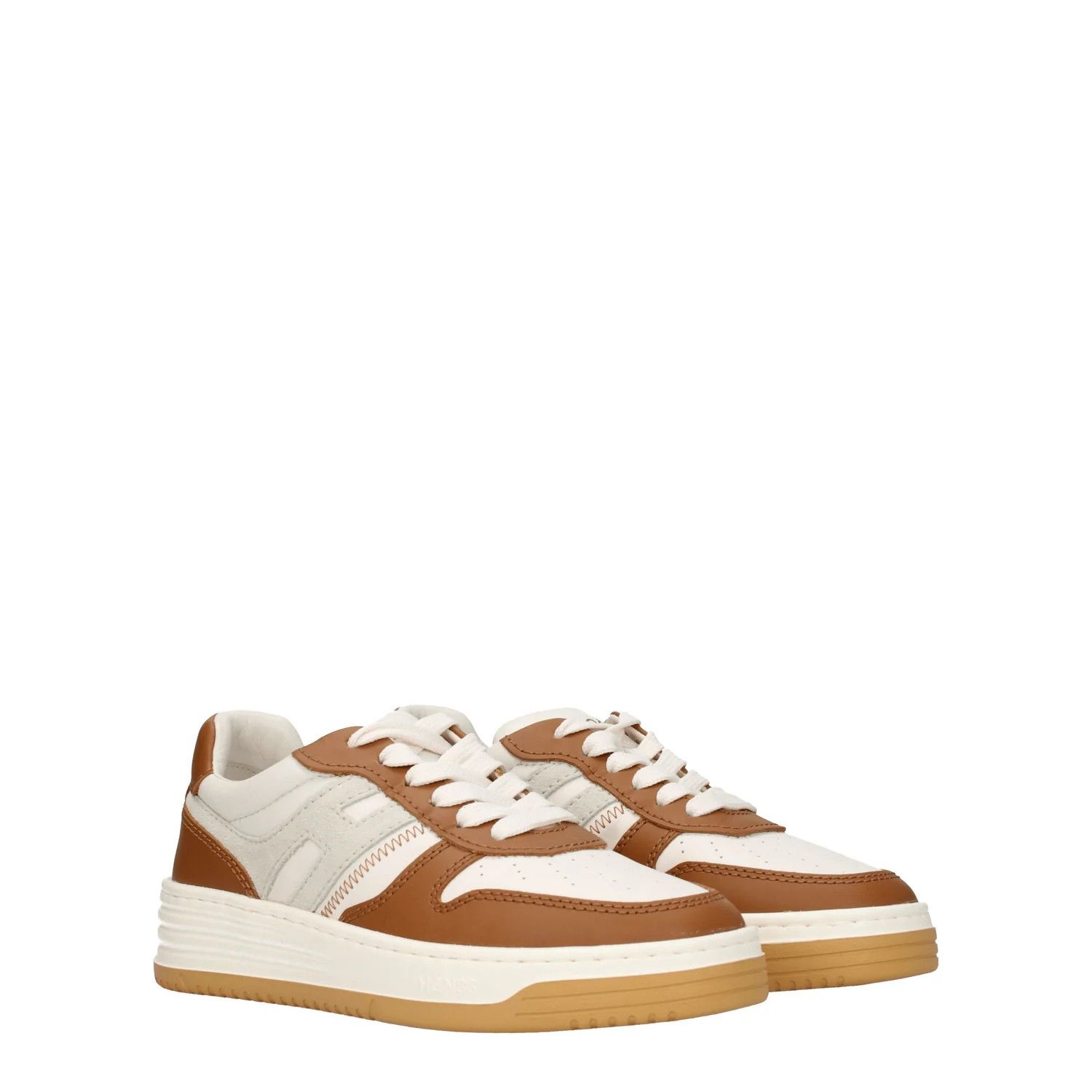 Hogan ob1o1e1124 Leather Sneakers in Beige Brown Size US 5.5 / IT 35.5 - 2 Thumbnail