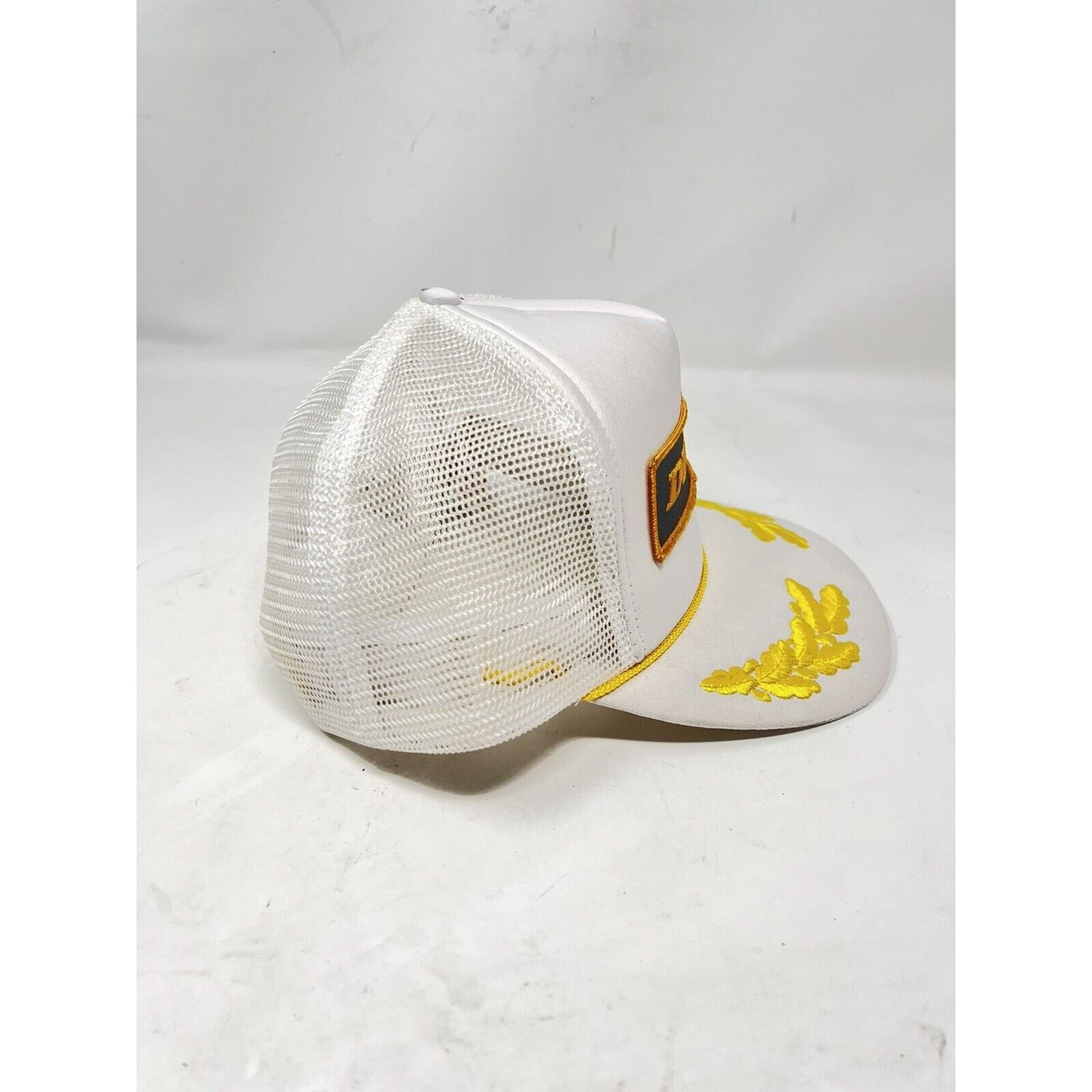 Otto Vintage OTTO Cap Dunlop Gold Leaf Trucker Hat Snapback White Size ONE SIZE - 2 Thumbnail