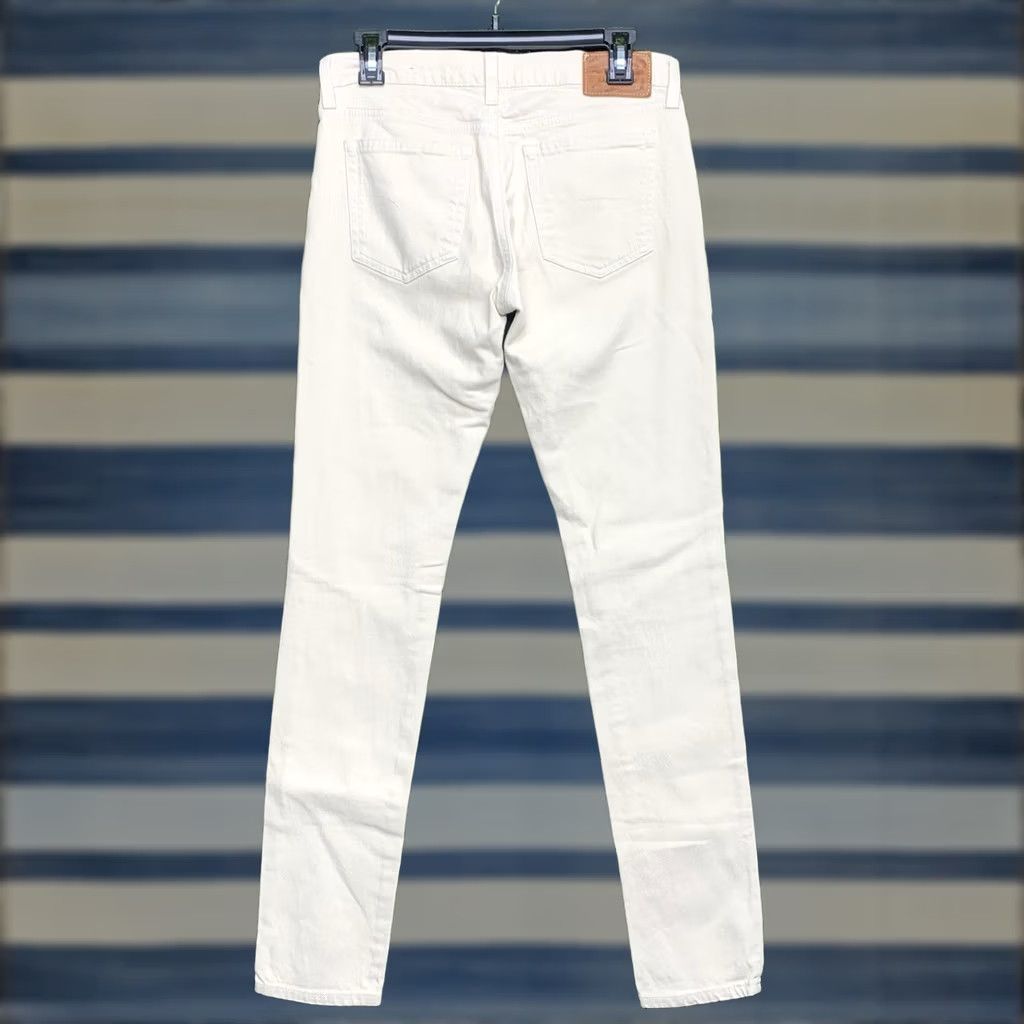 Ralph Lauren Ralph Lauren Polo Pants Jeans Skinny 28 White Cotton Denim 5-Pocket Preppy Mens Regular Mid Rise 30 Inseam Size 28" / US 6 / IT 42 - 1 Thumbnail