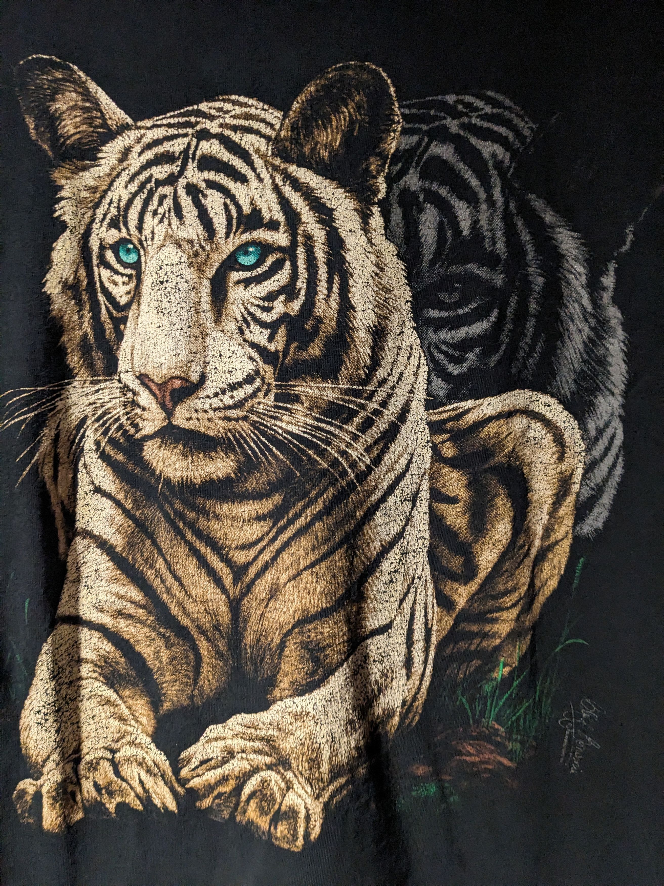 Vintage Vintage 90s White Tiger Wildlife Safari Winston T-Shirt Size US XL / EU 56 / 4 - 2 Thumbnail