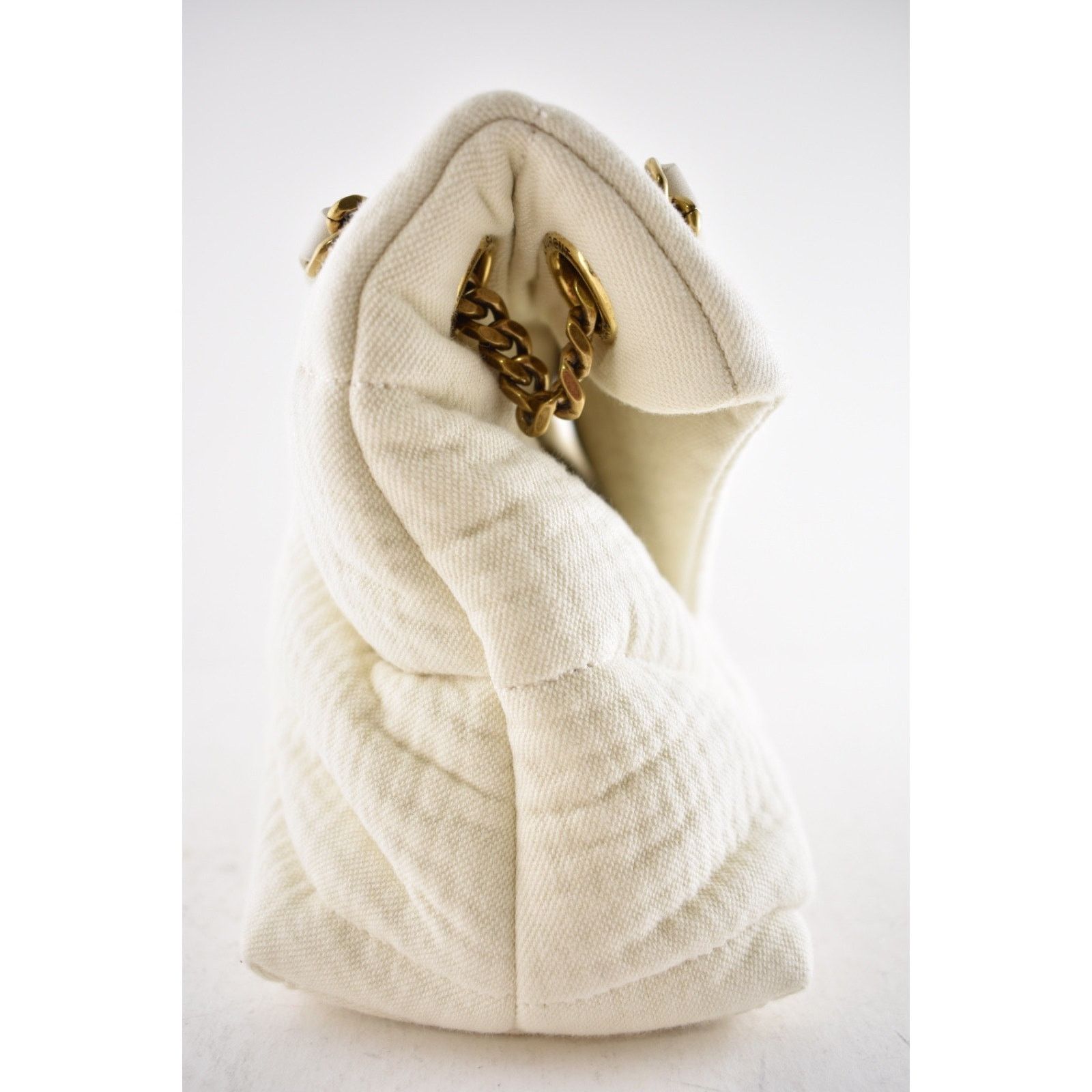 Yves Saint Laurent Saint Laurent YSL Cotton Twill White Shoulder Crossbody Bag Size ONE SIZE - 13 Thumbnail