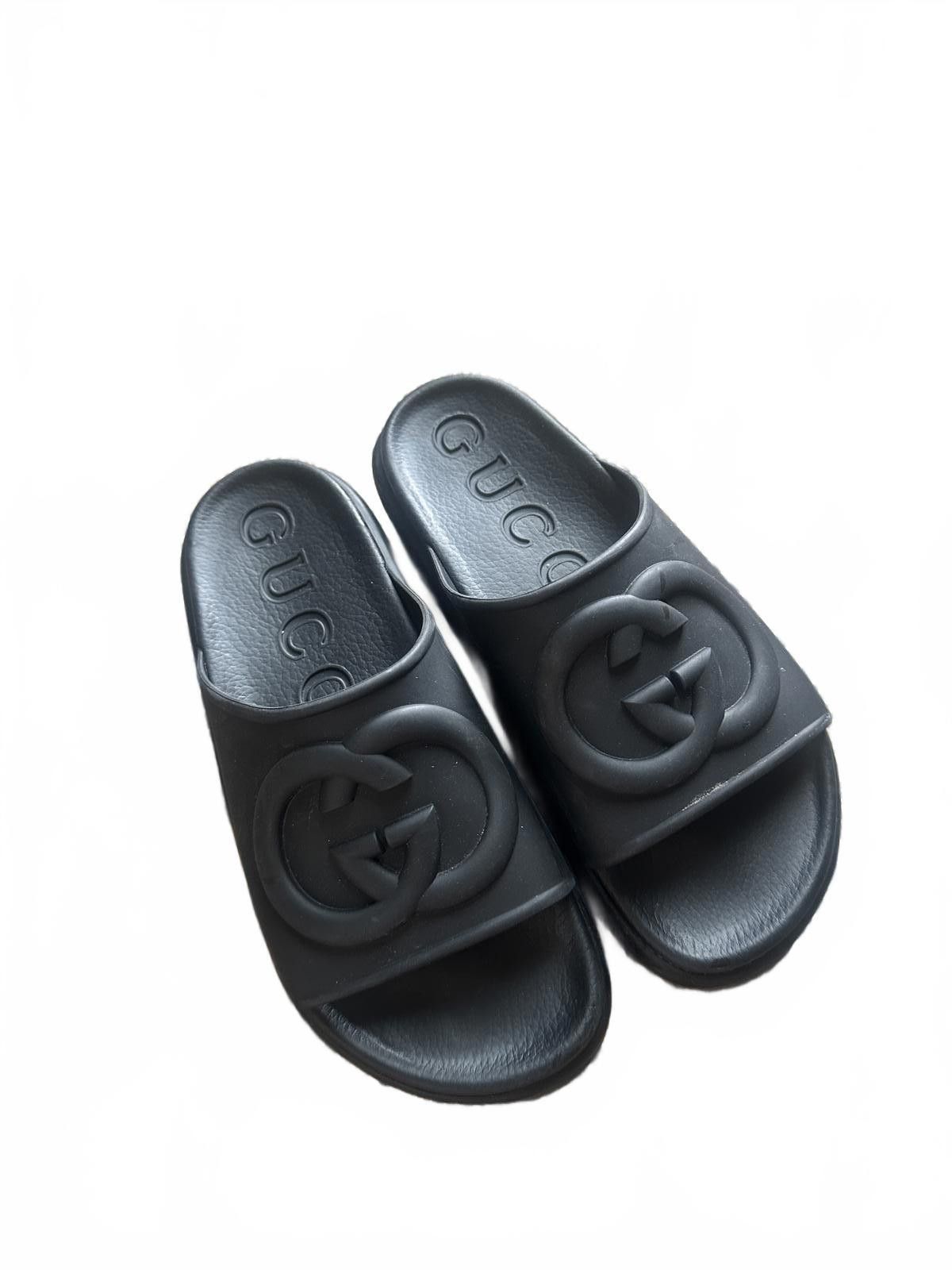 Gucci Gucci Black Slide Sandals - Luxury Comfort Size US 7 / IT 37 - 1 Thumbnail