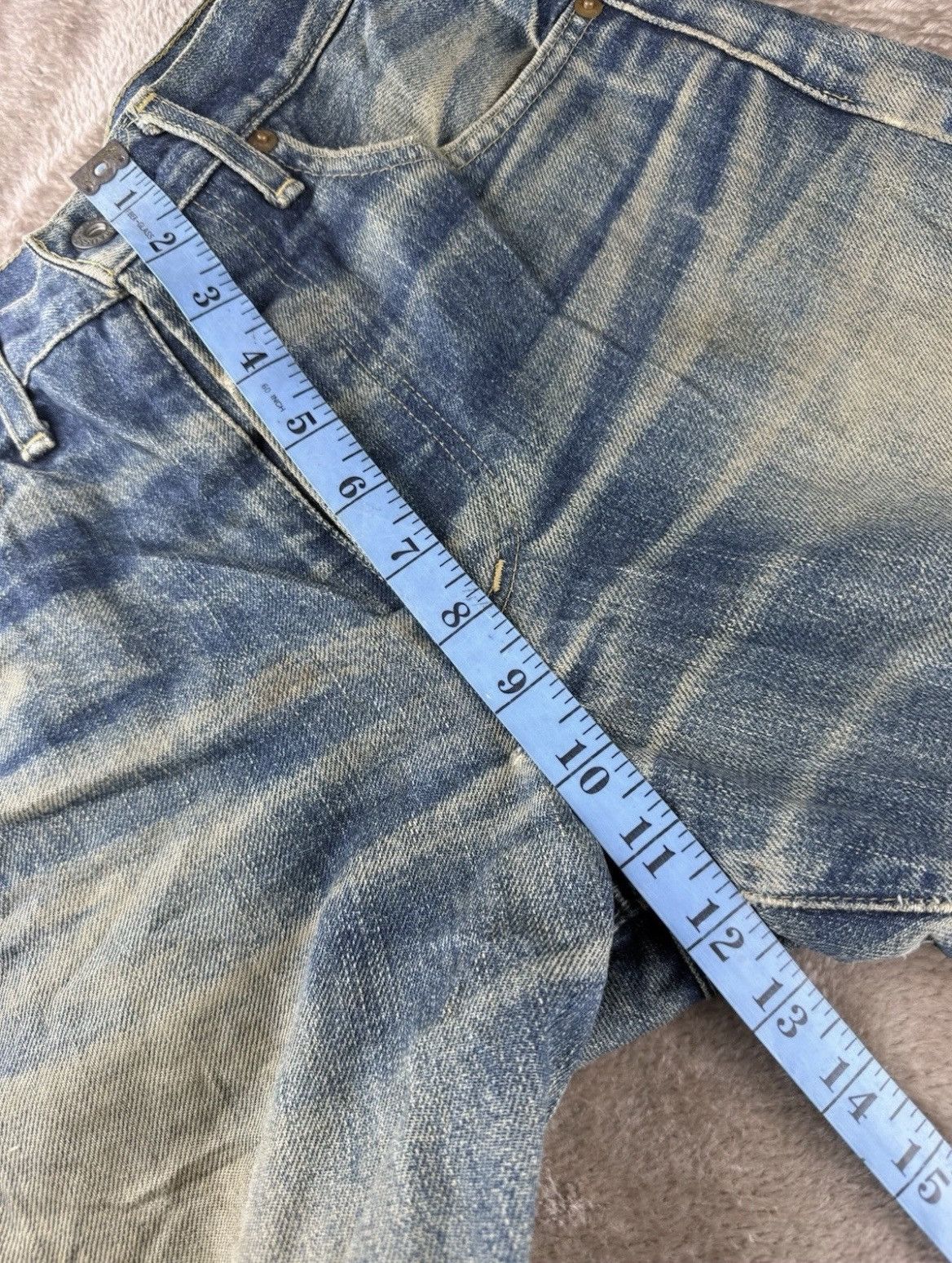 Levi's Vintage 90s Levi’s 701XX Big E Japan Made Buckle Back Size US 30 / EU 46 - 8 Thumbnail