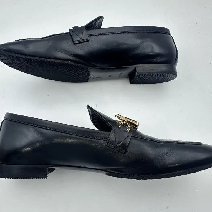 Louis Vuitton Louis Vuitton Black Leather Flat Slip-On Shoes -2508 Size US 6 / IT 36 - 3 Thumbnail