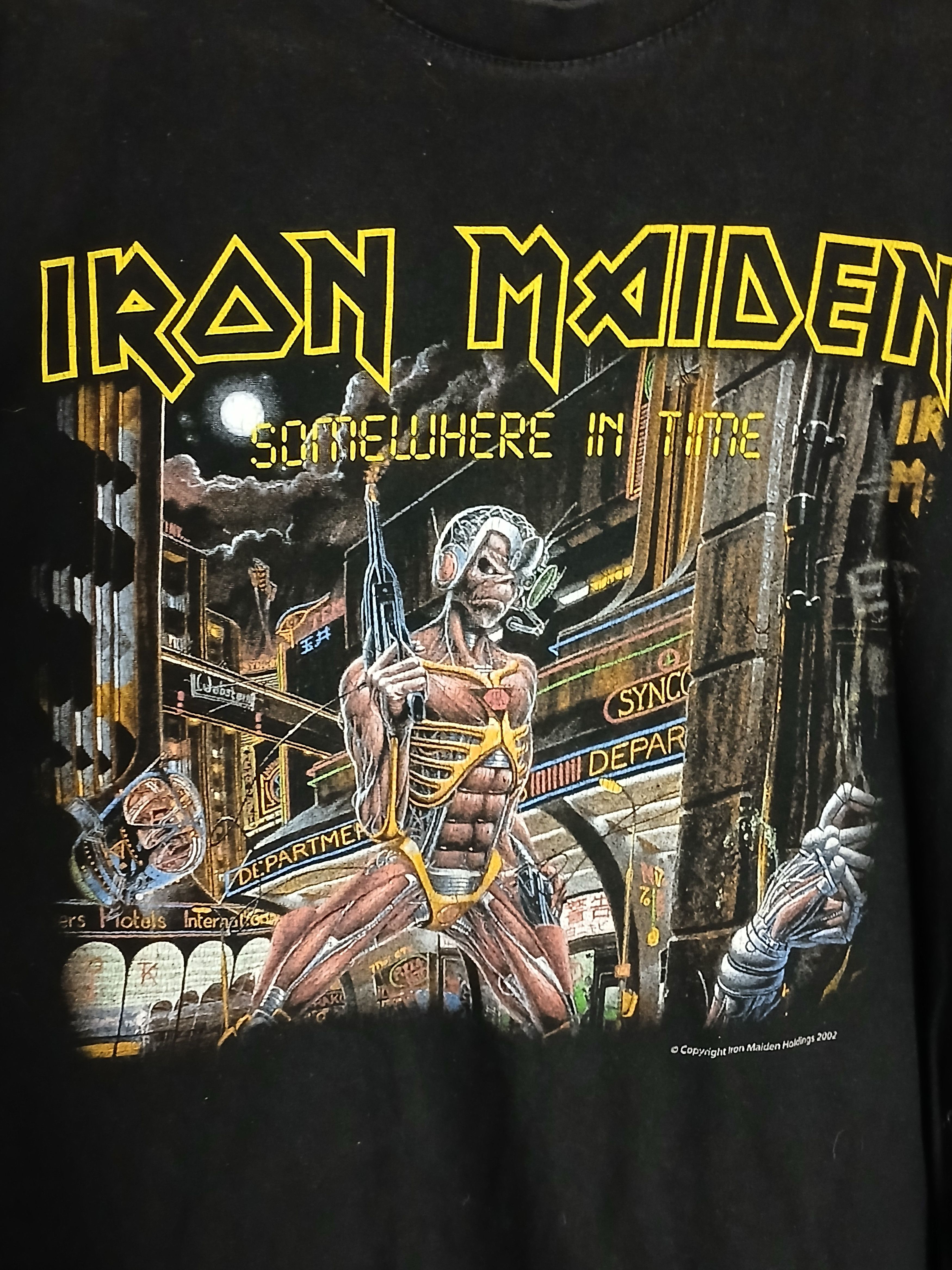 Band Tees × Iron Maiden × Vintage Vintage 2002 Iron Maiden Somewhere In TimeT-Shirt Size US S / EU 44-46 / 1 - 3 Thumbnail
