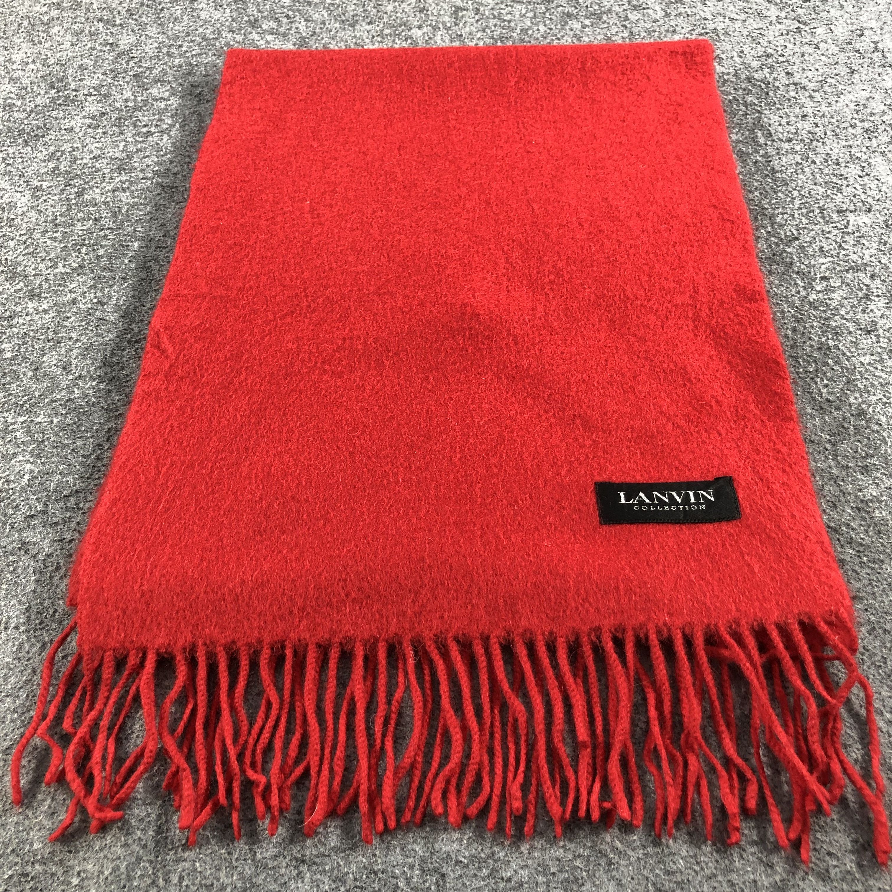 Lanvin Lanvin Red Cashmere Scarf Muffler V668 Size ONE SIZE - 3 Thumbnail