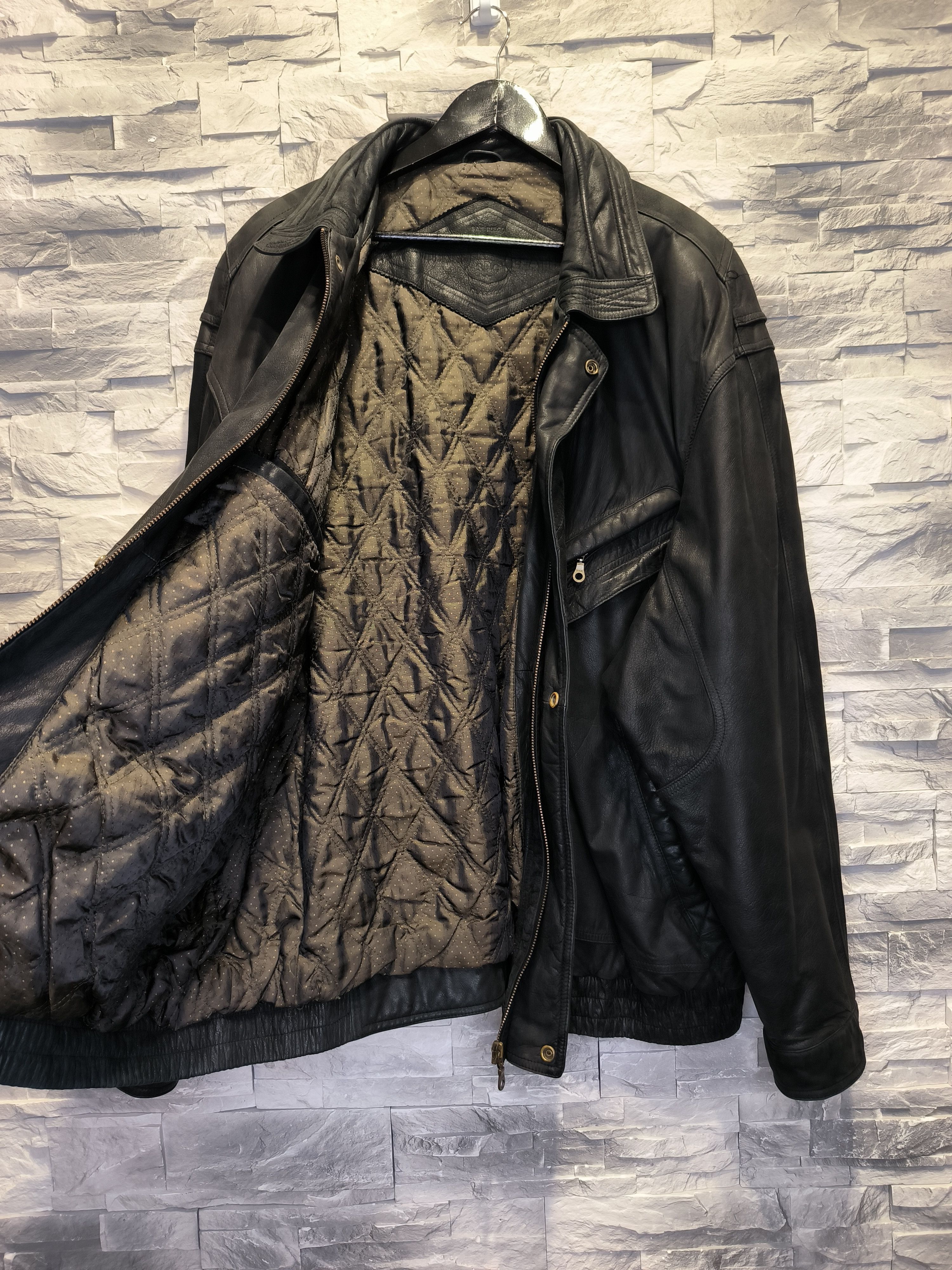 C&A C&A Vintage Leather Jacket Black Size US XXL / EU 58 / 5 - 5 Thumbnail