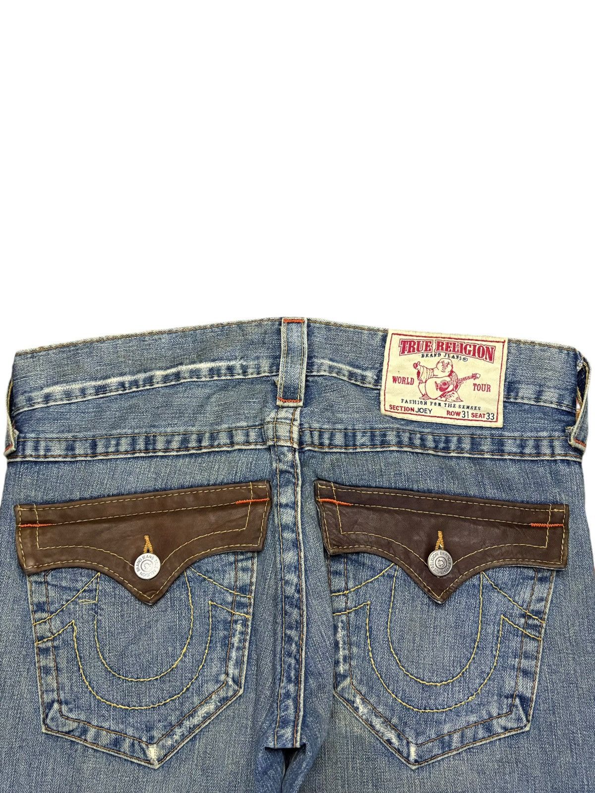 True Religion Vintage USA True Religion Joey Mud Wash Distress Flare Jeans Size US 35 - 8 Thumbnail