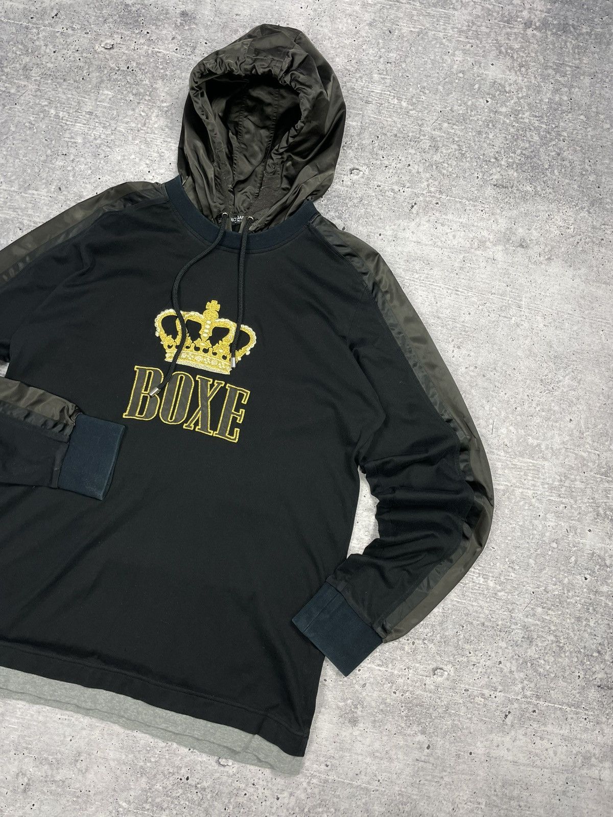 Designer × Dolce & Gabbana Vintage Dolce&Gabbana Blue Big Logo Boxe Nylon Luxury Hoodie Size US M / EU 48-50 / 2 - 2 Thumbnail