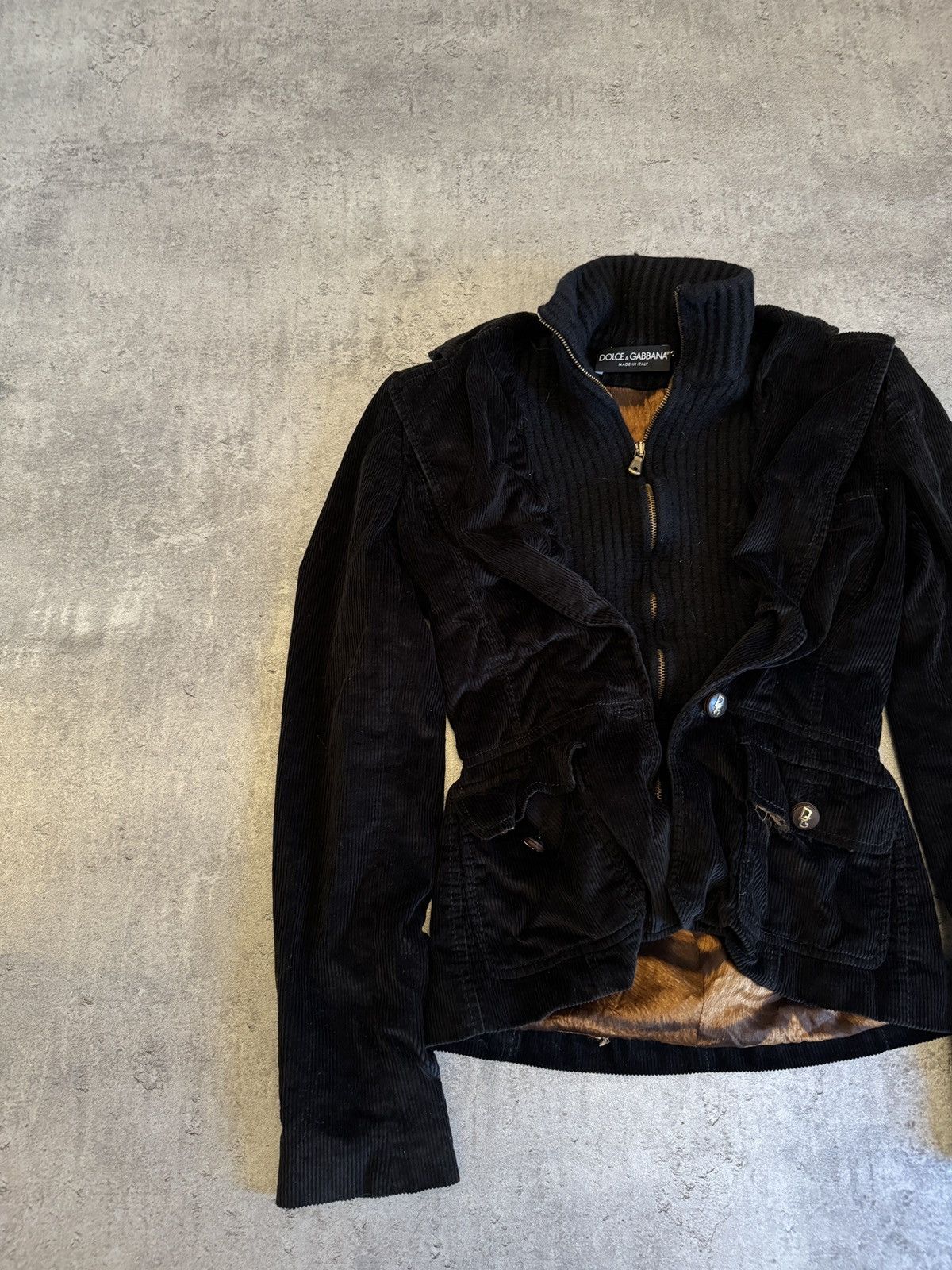 Dolce & Gabbana × Vintage Dolce&Gabbana Vintage 90s Velvet Blazer Jacket Leopard Rare! Size M / US 6-8 / IT 42-44 - 2 Thumbnail
