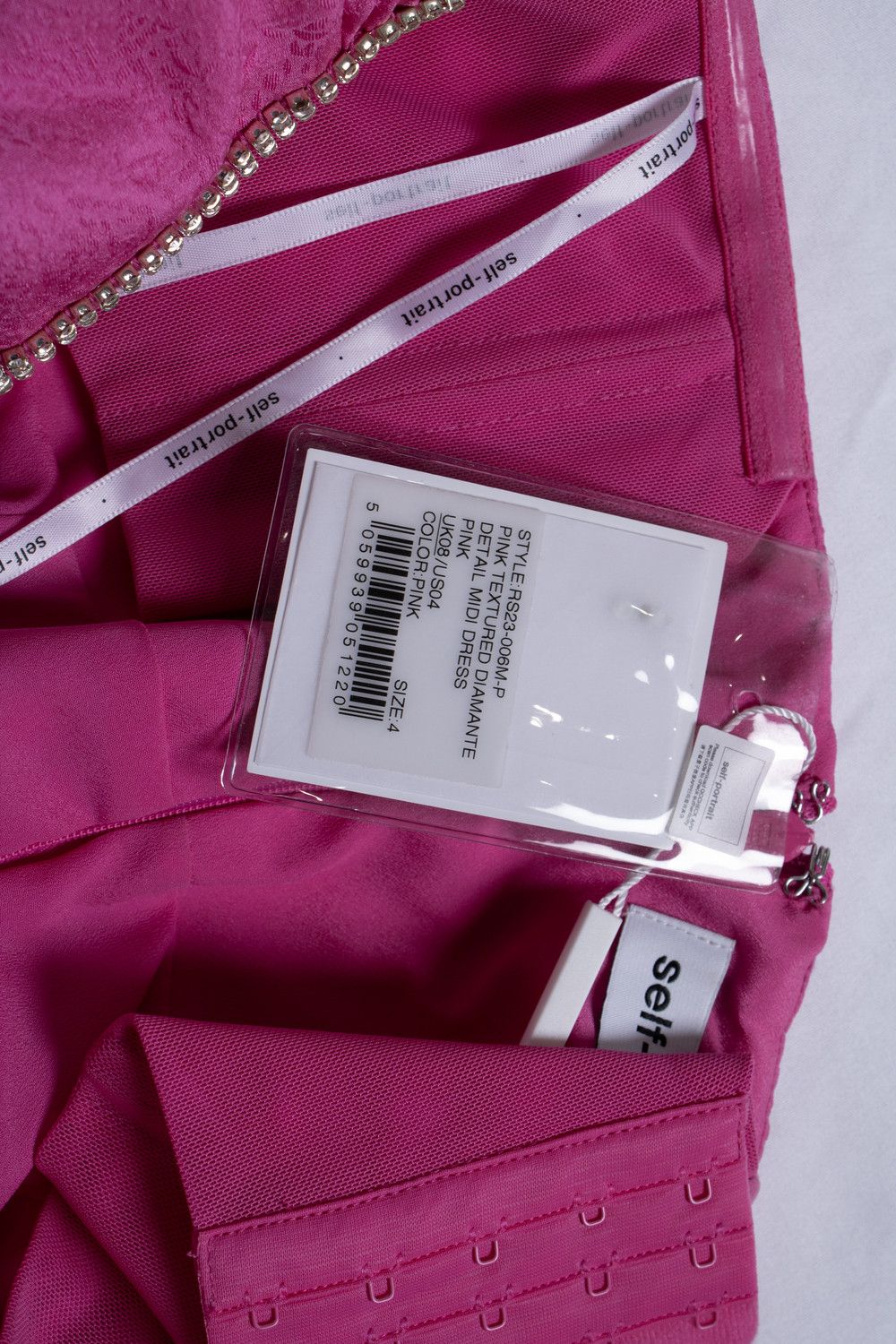 Self-Portrait Self-Portrait, pink textured midi-dress diamonds Size XS / US 0-2 / IT 36-38 - 8 Thumbnail