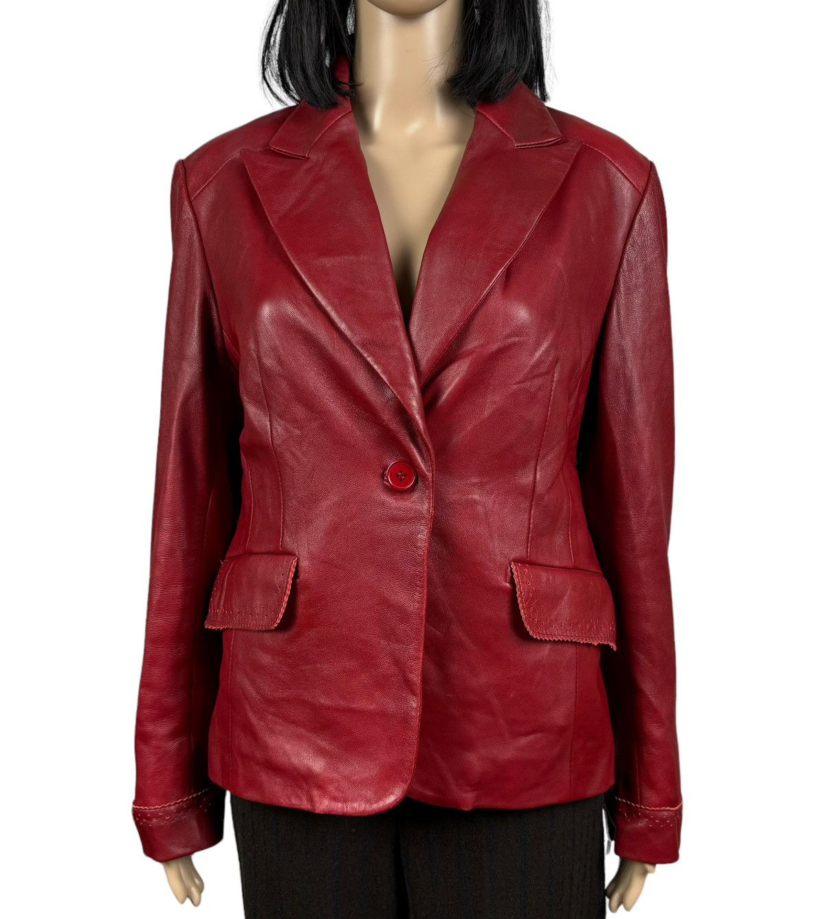 Other Proudfood Real Leather Blazer Jacket Perforated Trim size S Size S / US 4 / IT 40 - 2 Thumbnail
