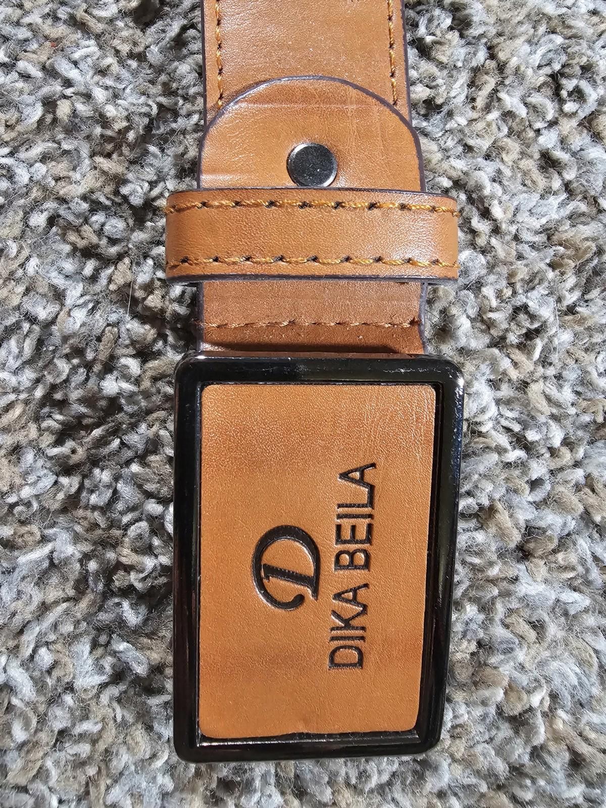Designer DIKA BEILA Mens Leather Belt Brown Very Soft Size ONE SIZE - 2 Thumbnail