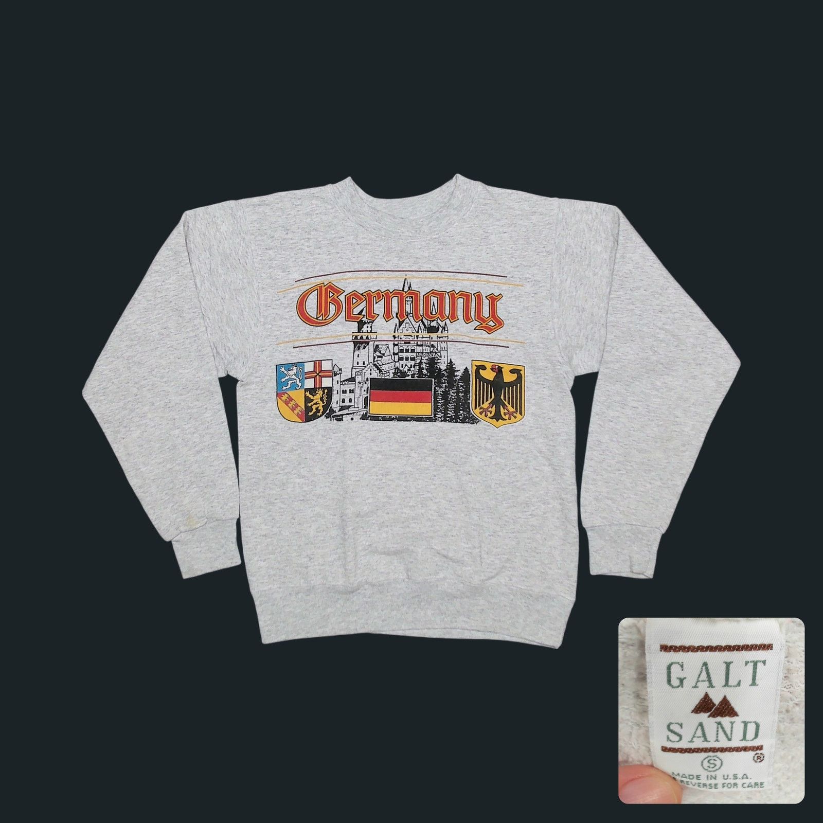 Vintage Galt Sand VTG 80s Germany Neuschwanstein Castle Sweatshirt Size US S / EU 44-46 / 1 - 1 Thumbnail