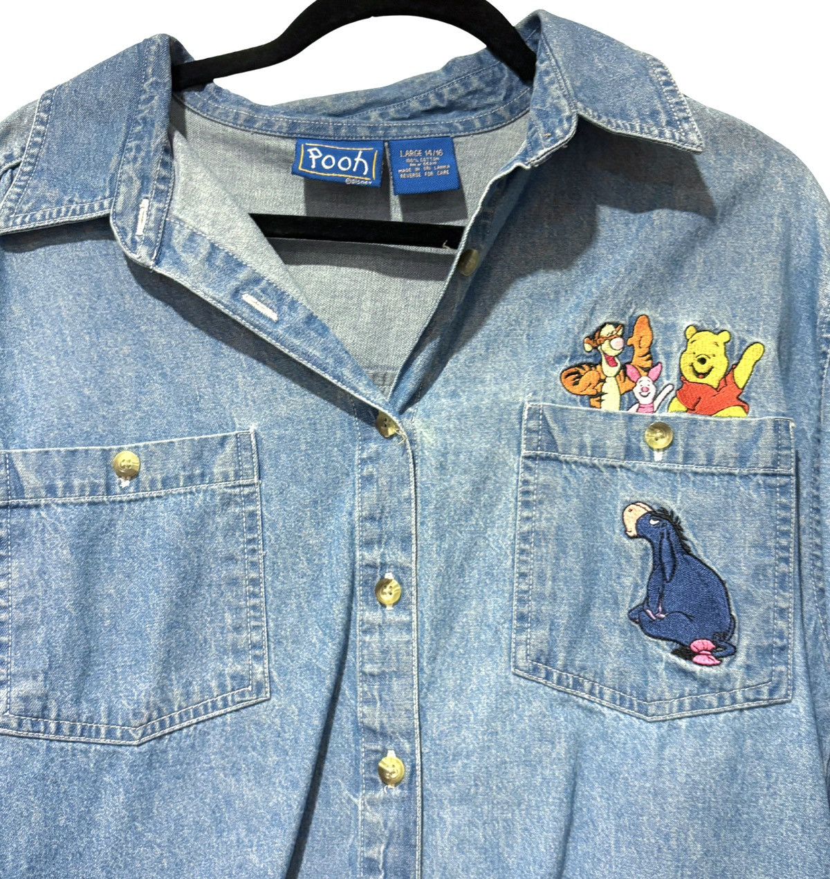 Vintage Stitched Winnie The Pooh Button Up