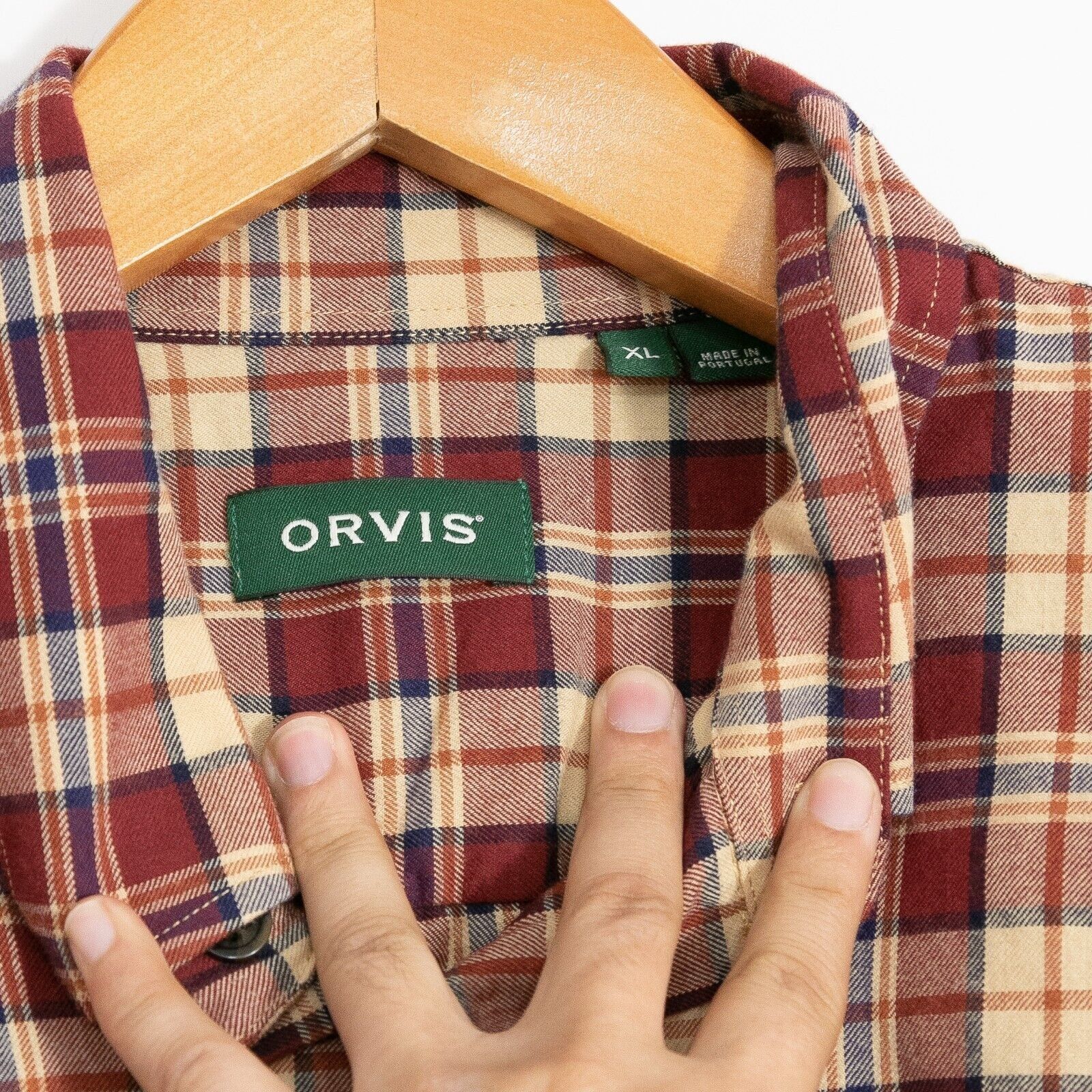 Orvis Orvis Wool Blend Button Up Shirt XL - Long Sleeve Plaid Red Size US XL / EU 56 / 4 - 3 Thumbnail
