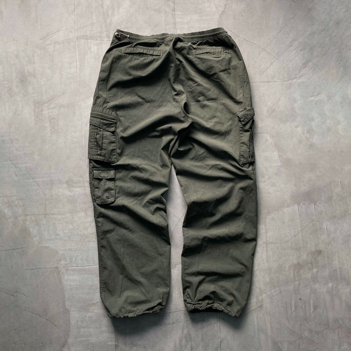 Japanese Brand × Nike × Vintage Y2K Nike Vintage Painted Grey Cargo Parachute Pants Size US 36 / EU 52 - 2 Thumbnail