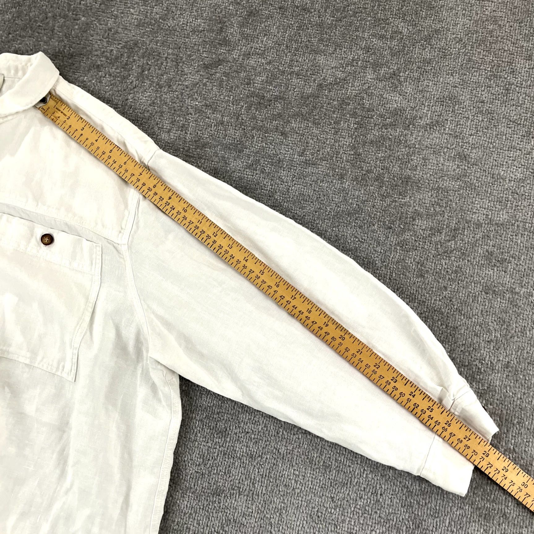 Vintage WRAP London Shirt Womens Size UK 18 US 14 100% Linen Oversized Button Up Blouse Size XL / US 12-14 / IT 48-50 - 6 Thumbnail