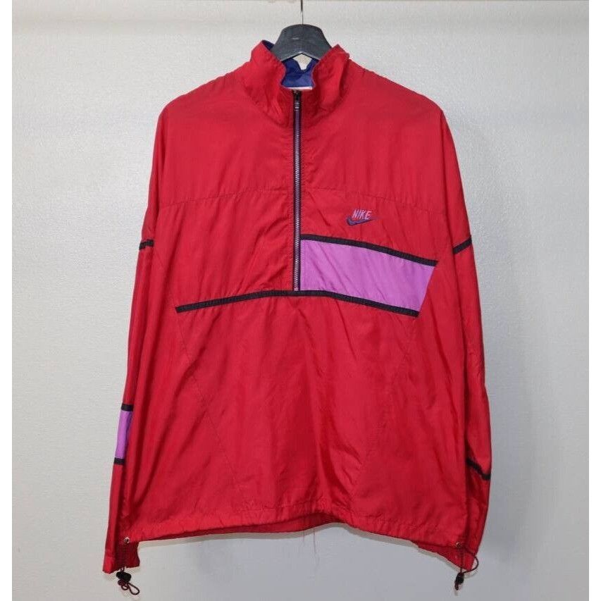 Nike Vintage 90s Nike Tag Neon Half Zip Pullover Windbreaker L Size US L / EU 52-54 / 3 - 1 Thumbnail