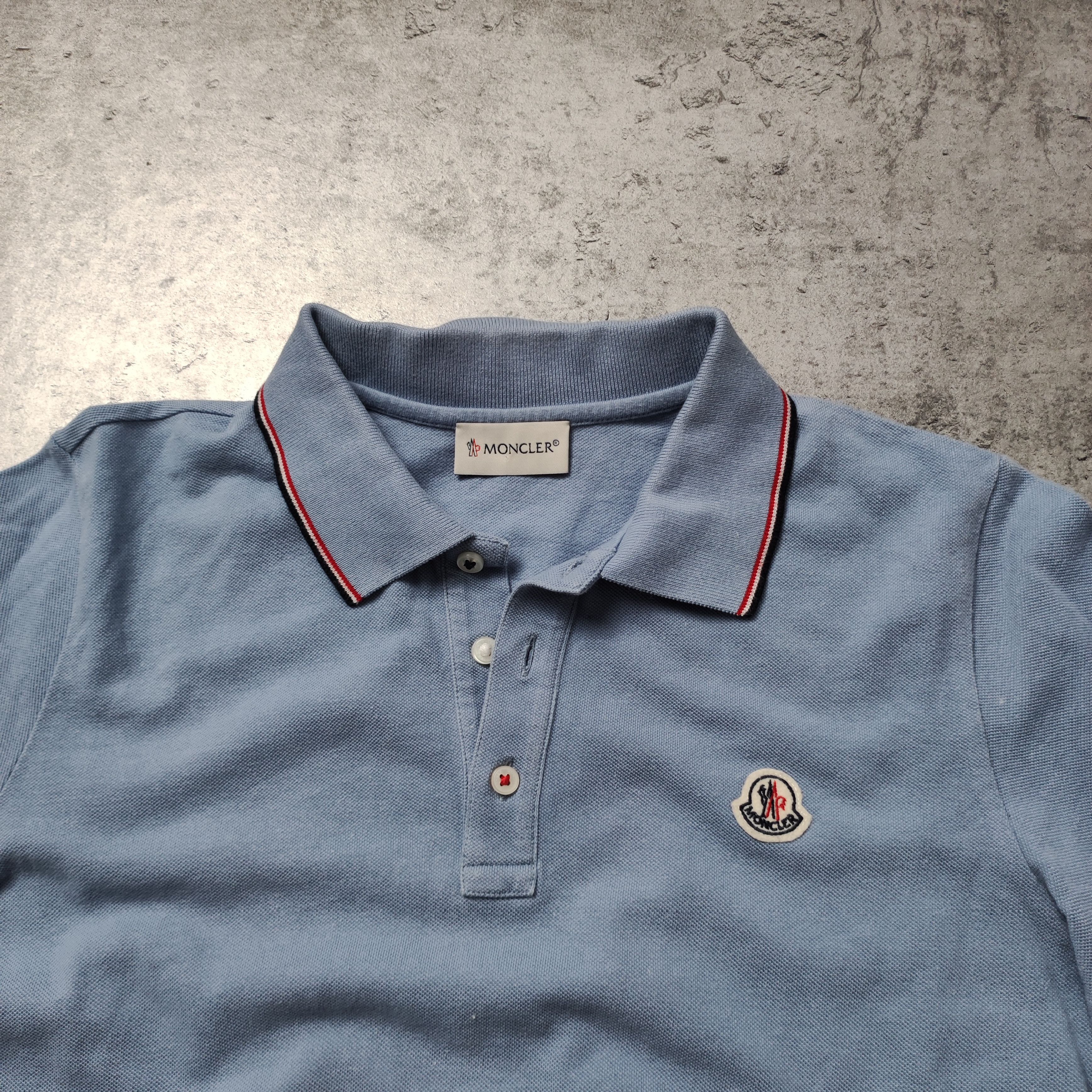 Moncler RARE Moncler Maglia Manica Longsleeve Gray-Blue Polo Shirt Size S / US 4 / IT 40 - 4 Thumbnail