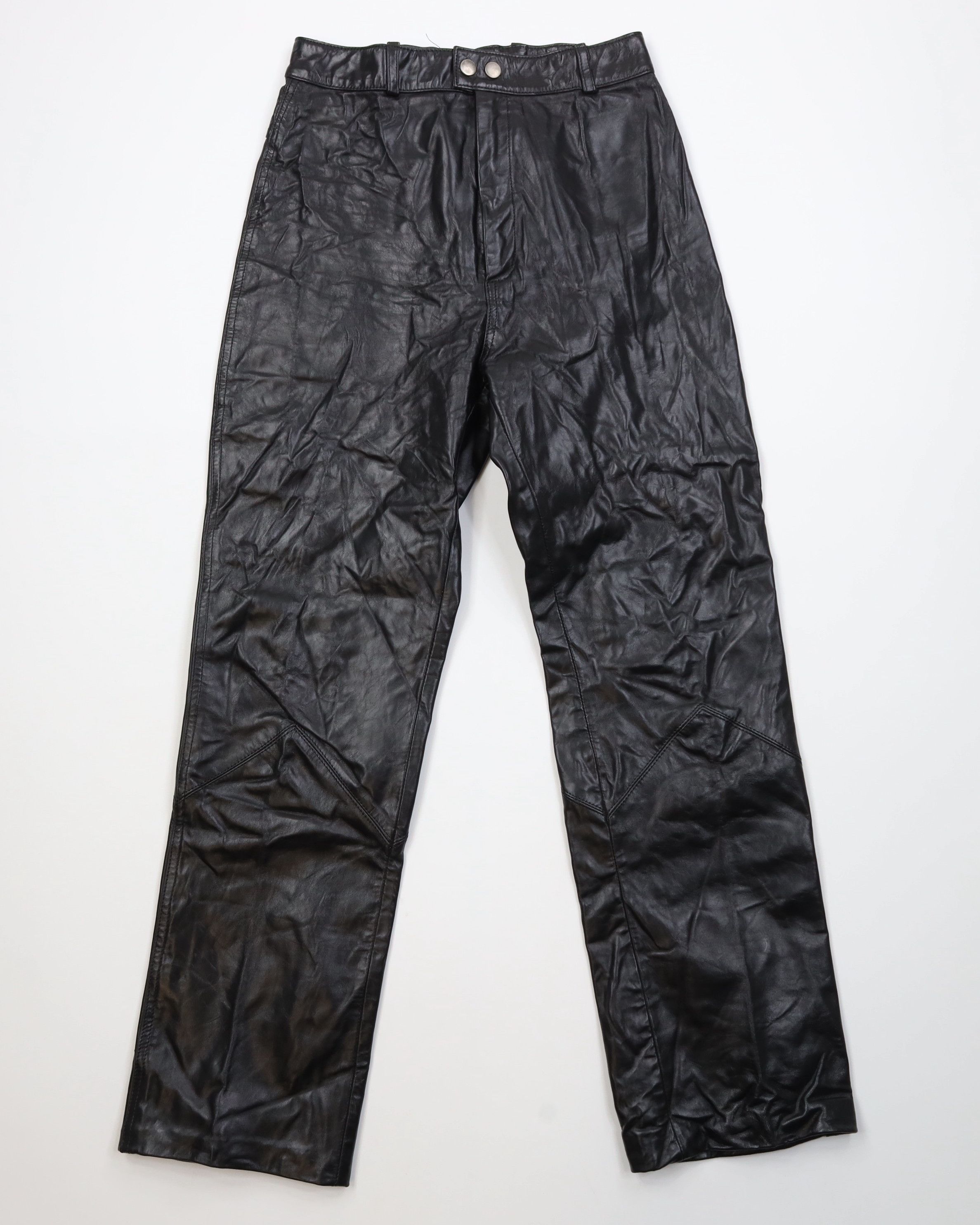 Vintage Vintage 70s Streetwear Straight Leg Pants Black Dom Goth Size 30" / US 8 / IT 44 - 1 Thumbnail