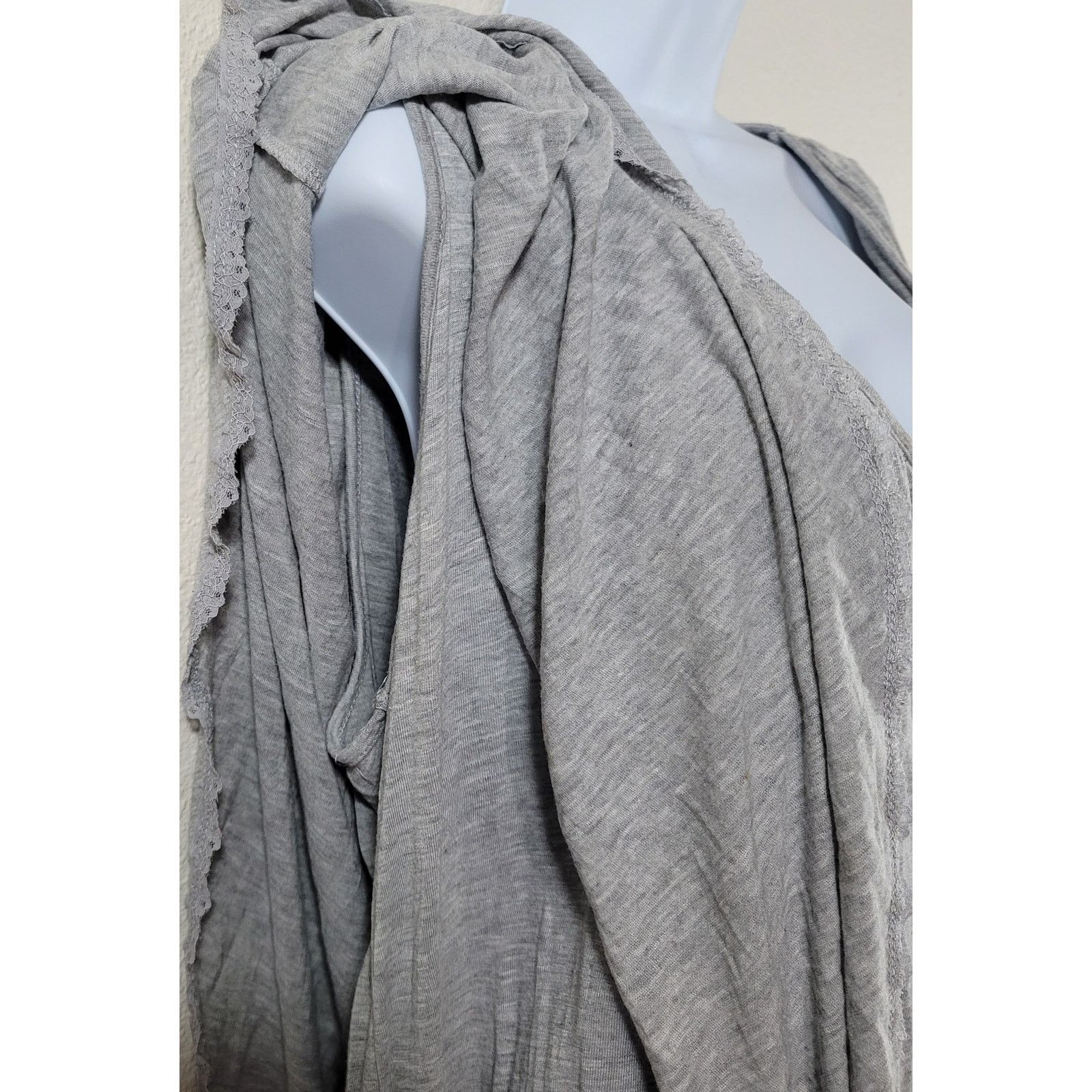 Other B.L.E.U. Gray Heather Faux Button Up Layered Top 1X Plus Size XXL / US 16-18 / IT 52-54 - 3 Thumbnail