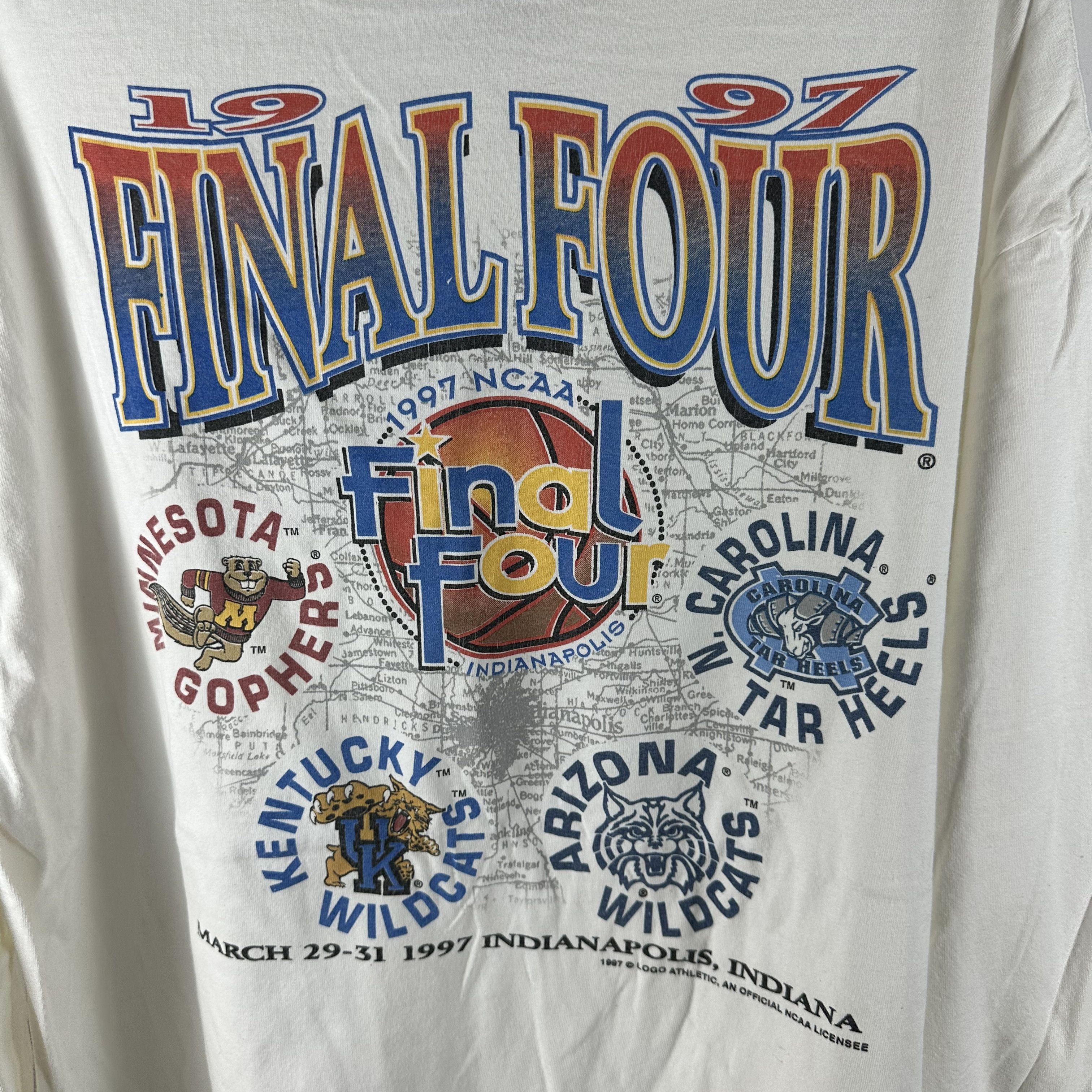 Vintage 1997 NCAA College Basketball Final Four Long Sleeves Tee Size US XL / EU 56 / 4 - 4 Thumbnail