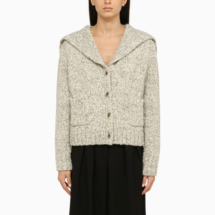 image of Bottega Veneta O1D2Blof01223 Cardigan In White, Women's (Size Small)