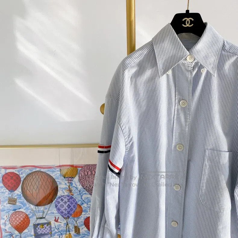 Thom Browne Thom Browne Blue Striped Shirt Dress Size XS / US 0-2 / IT 36-38 - 3 Thumbnail
