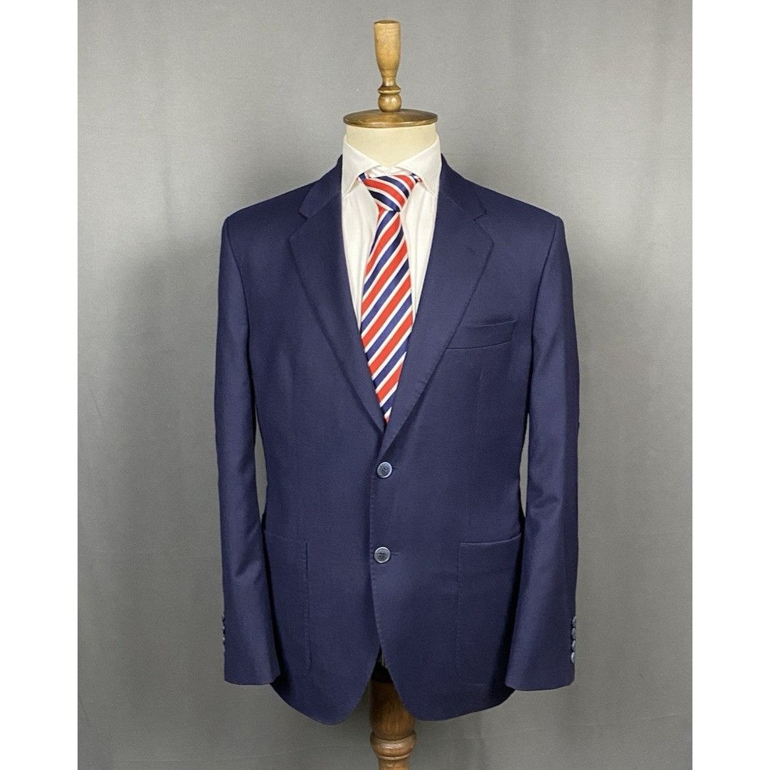 Hackett MINT! Hackett London Men's Blue Twill Wool Blazer Sportcoat Size 42R - 1 Thumbnail