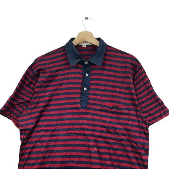Longchamp Vtg 90’ LONGCHAMP PARIS Striped Made In ITALY Polo Tee Shirt Size US M / EU 48-50 / 2 - 2 Thumbnail