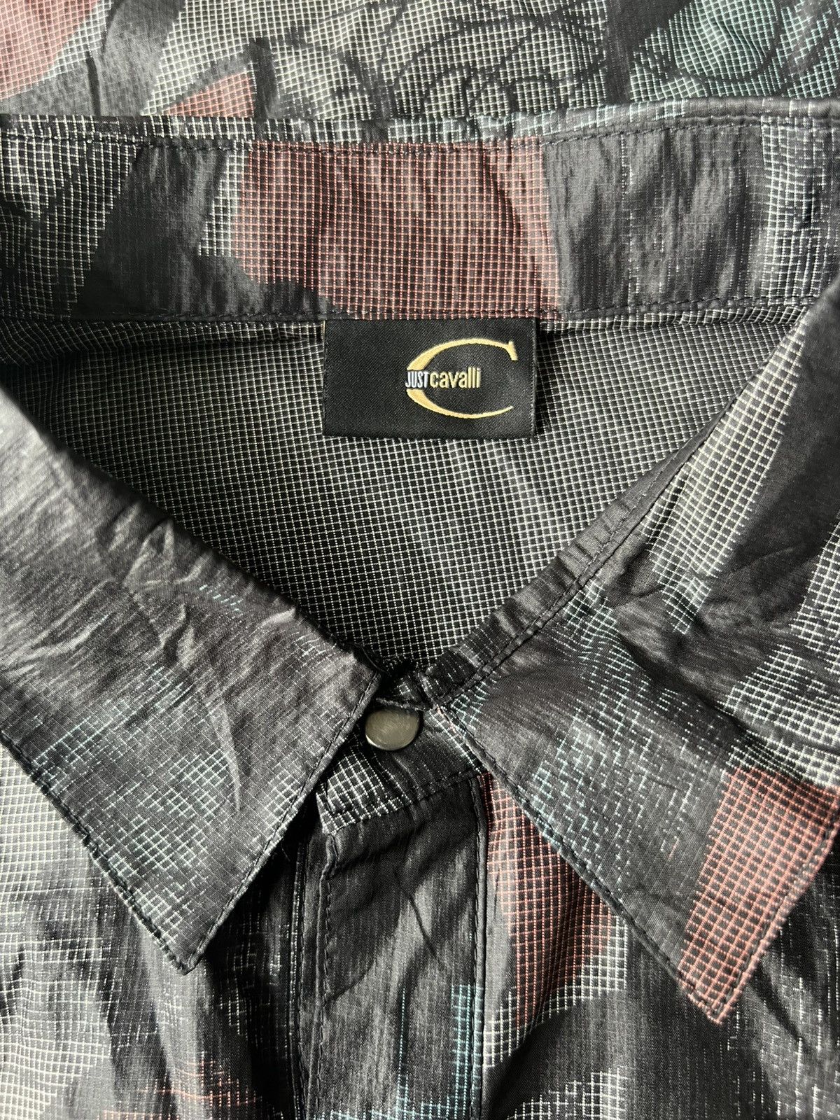 Roberto Cavalli FW11 Pop Art Multicolor Abstract Print Button Silk Overshirt Size US L / EU 52-54 / 3 - 7 Thumbnail