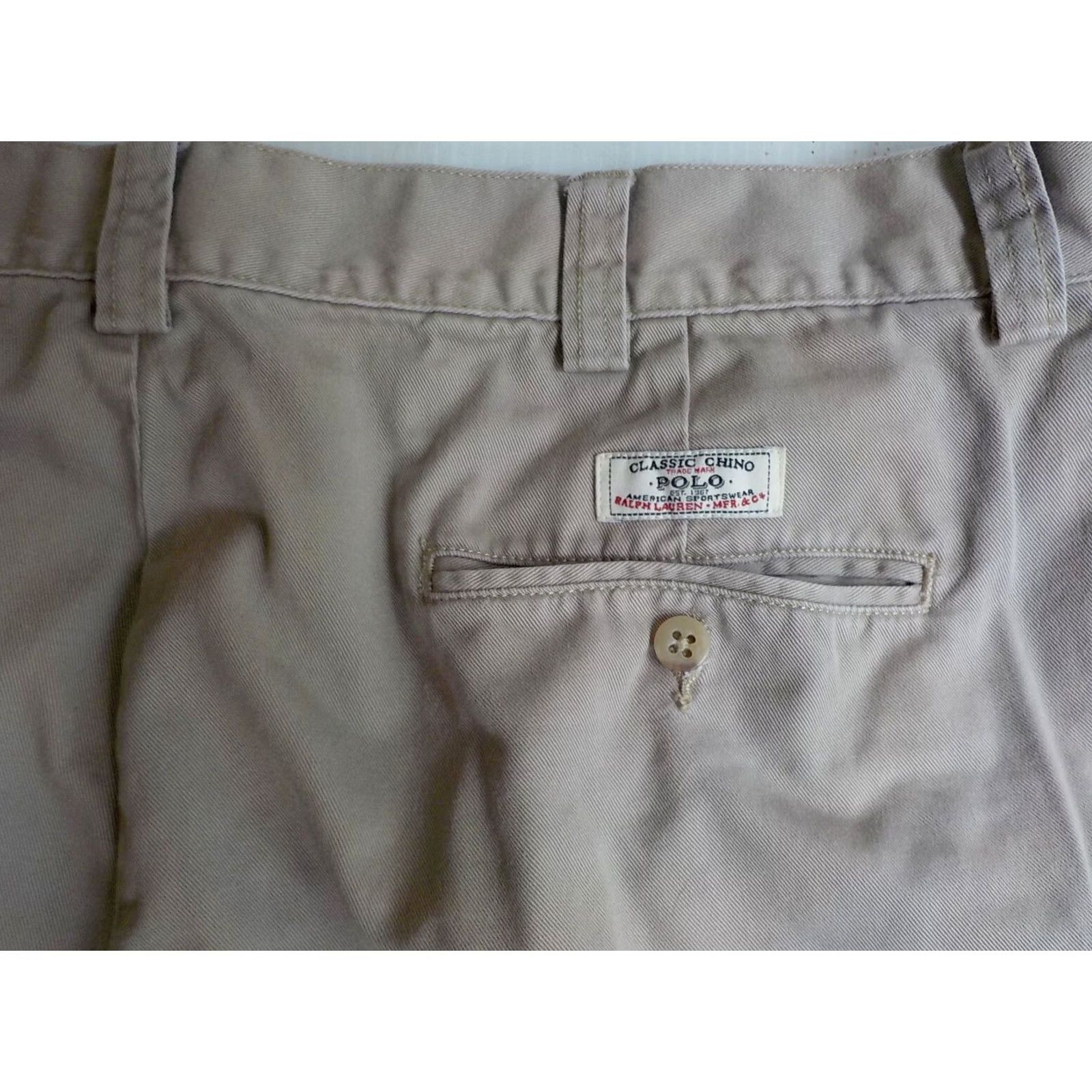 Polo Ralph Lauren VINTAGE Polo Ralph Lauren Philip Chino Shorts Khaki 36 Men Flat Front 100% Cotton Pockets Zipper Size US M / EU 48-50 / 2 - 4 Thumbnail