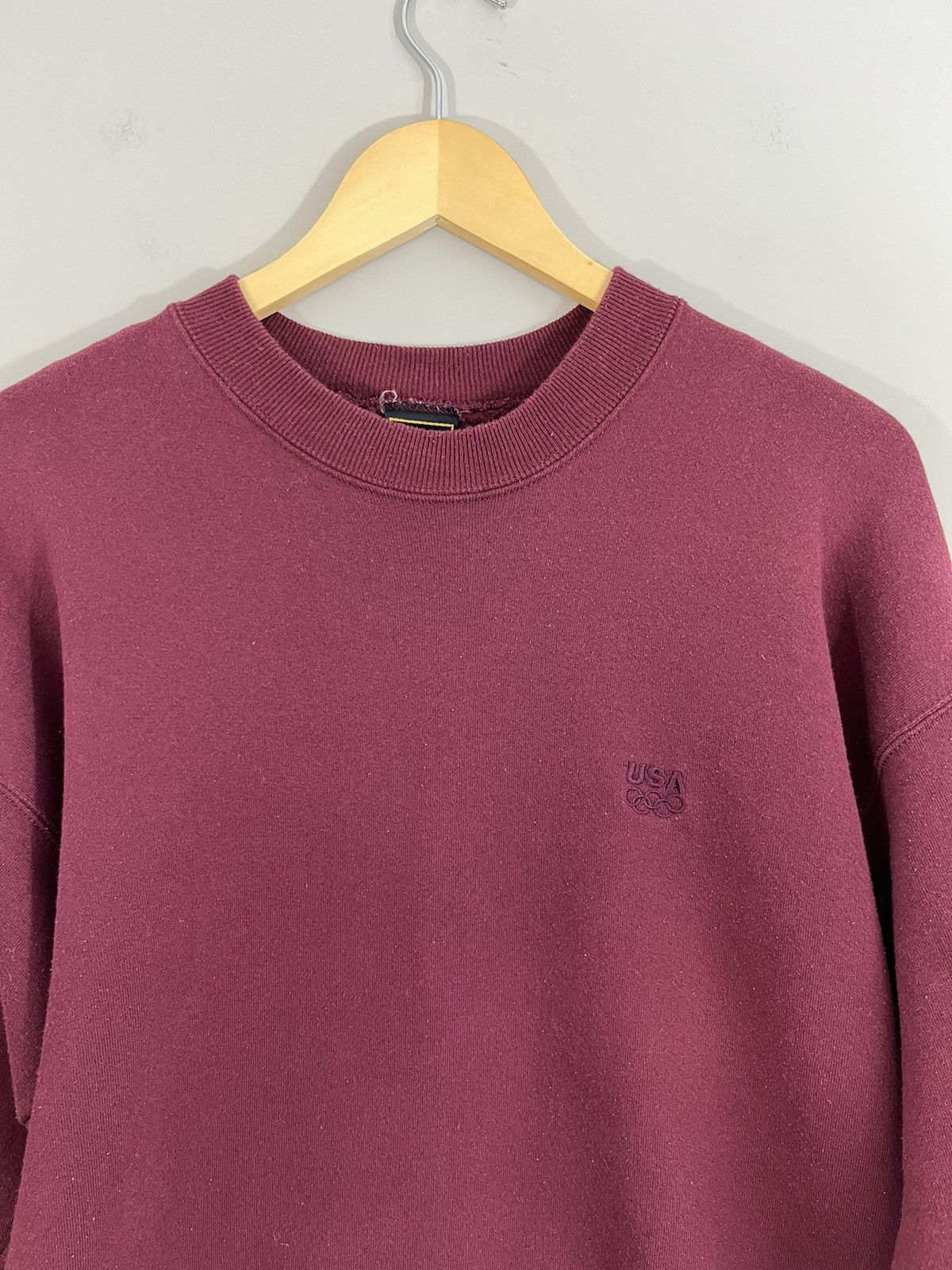 Vintage USA OLYMPICS Faded Blank Basic Crewneck Sweatshirt Size US L / EU 52-54 / 3 - 2 Thumbnail