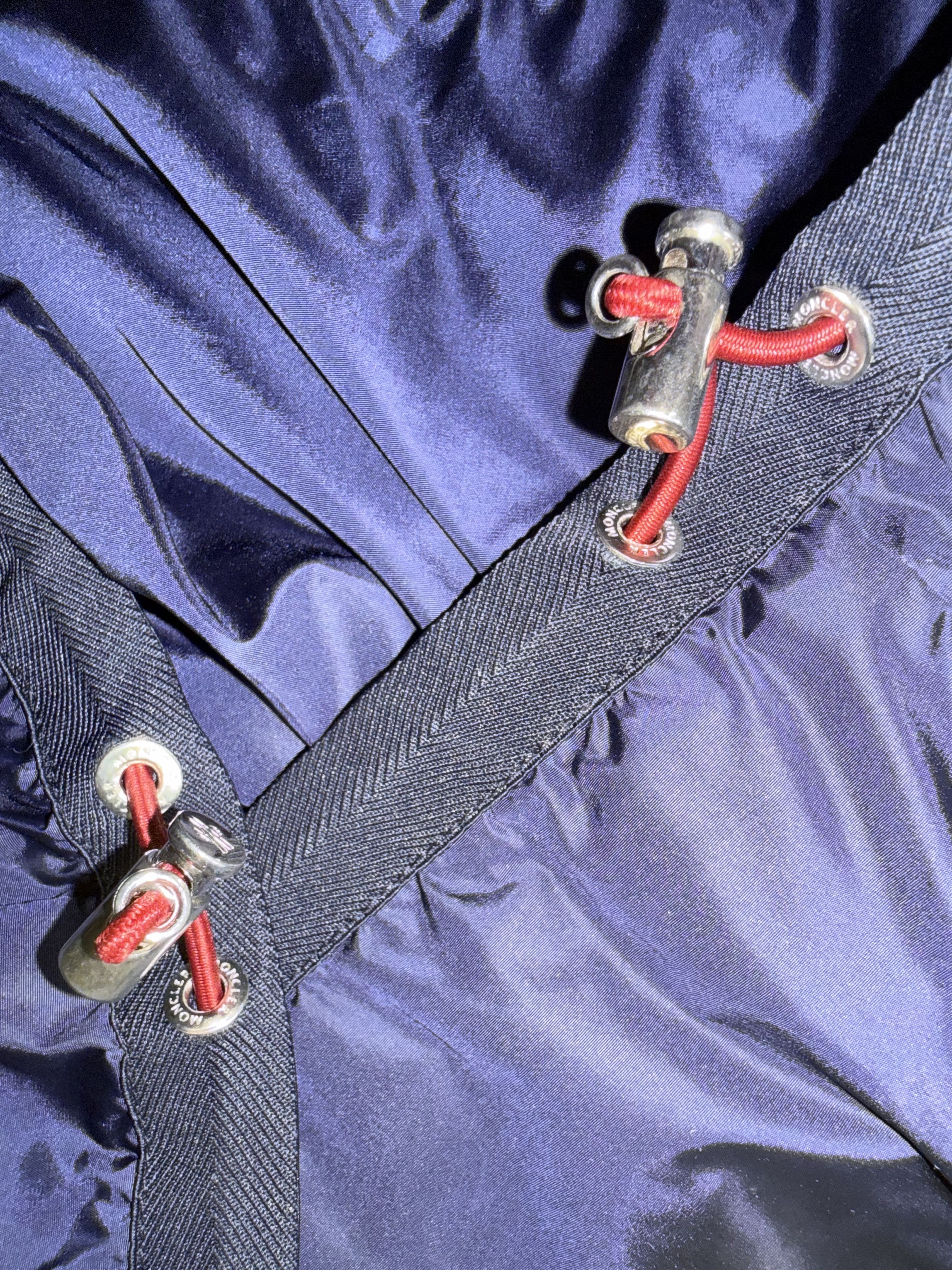Moncler Moncler Anton Webbing-Trimmed Nylon Hooded Jacket, Navy Size US M / EU 48-50 / 2 - 7 Thumbnail
