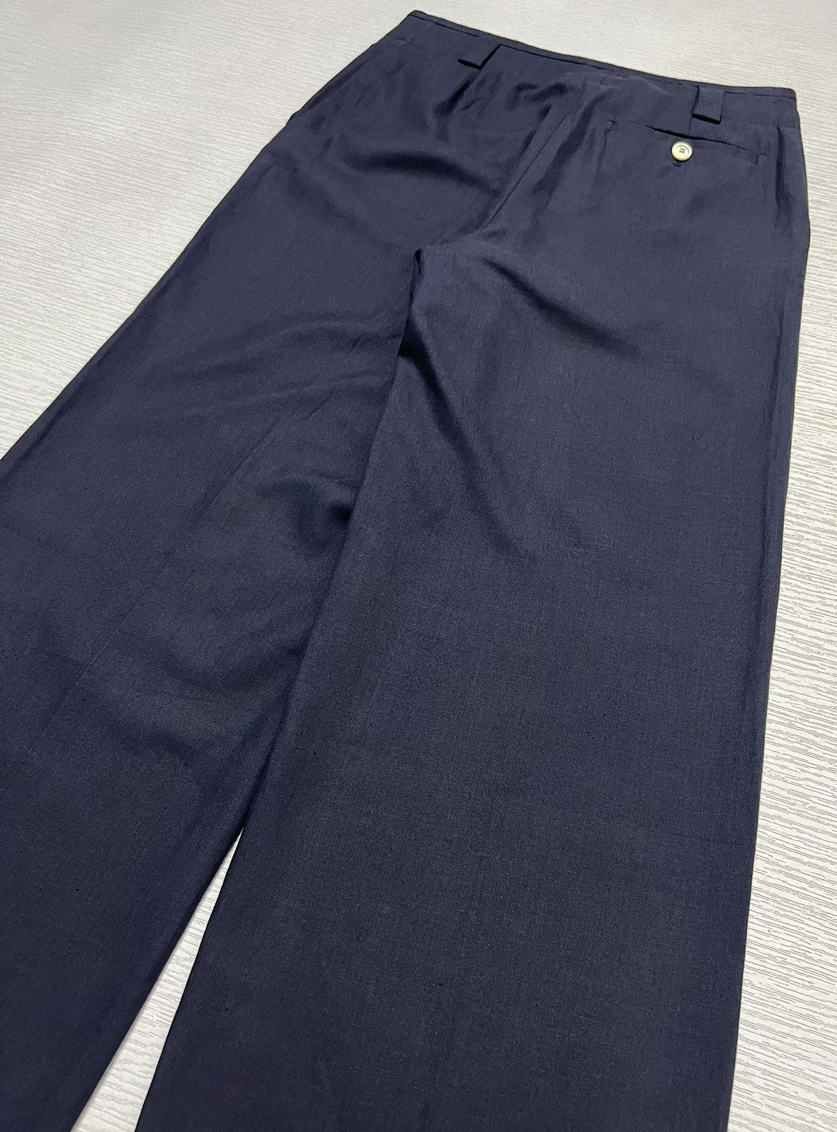 Loro Piana Loro Piana - Cotton/Flax Linen Wide Leg Trouser Size 26" / US 2 / IT 38 - 10 Thumbnail