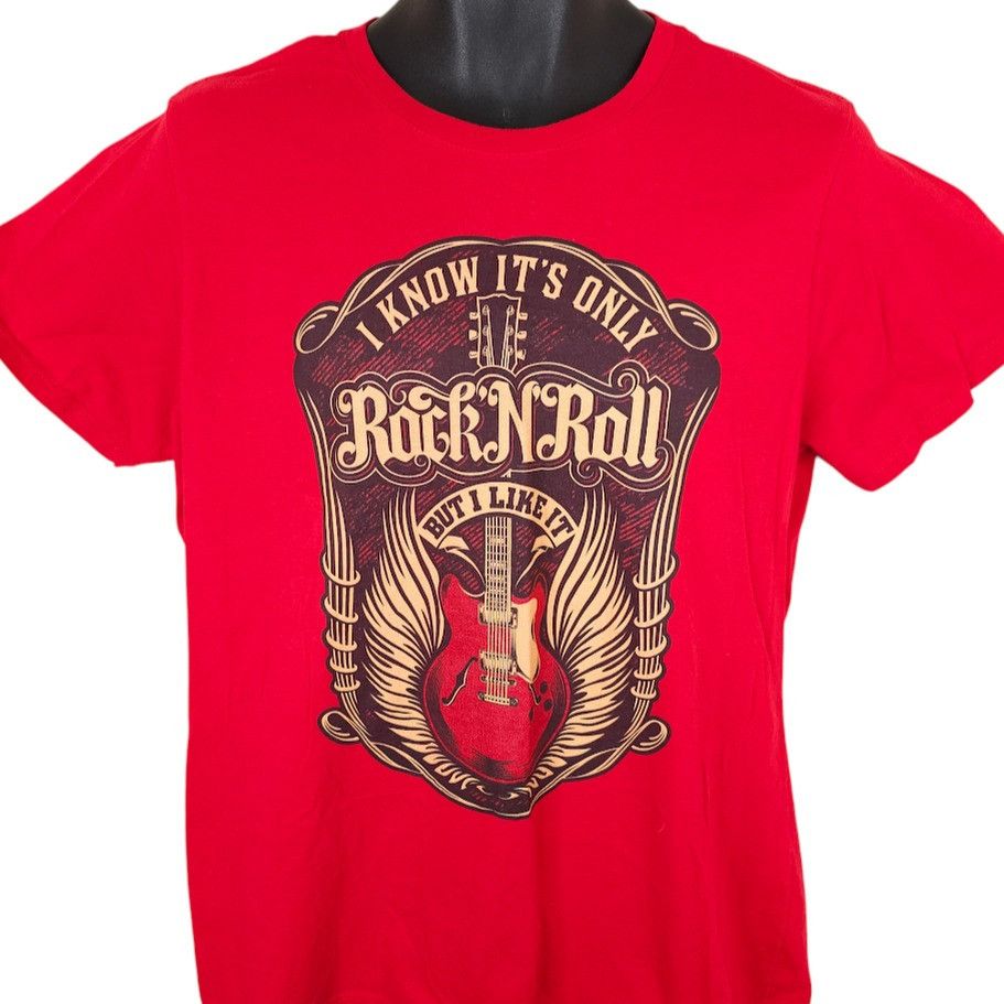 Other Rock N Roll T Shirt Womens Size XL Red Guitar Wings Music Size XL / US 12-14 / IT 48-50 - 1 Thumbnail