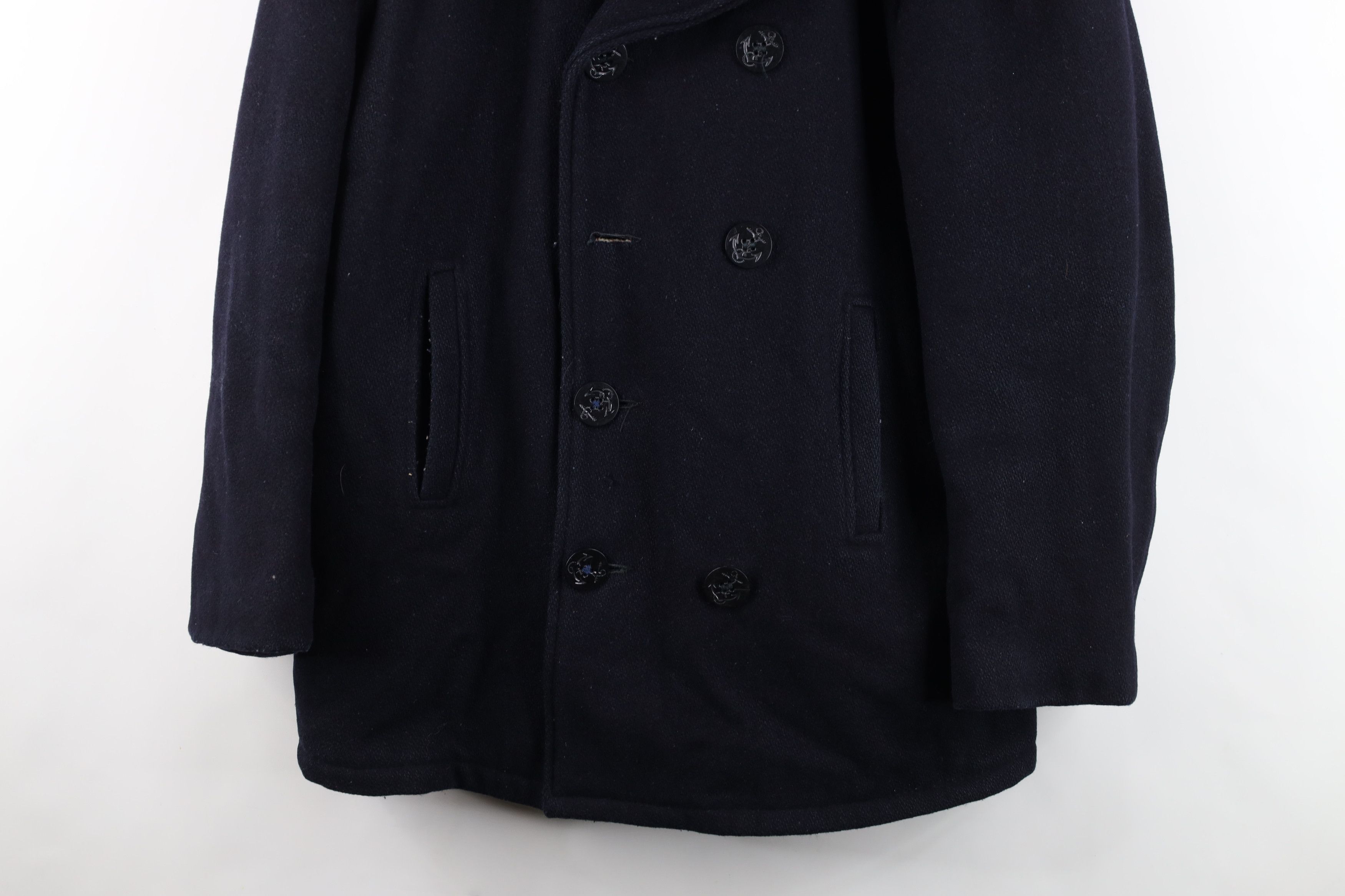 Vintage Vintage 50s 60s Streetwear CPO Naval Navy Peacoat Jacket USA Size US XXL / EU 58 / 5 - 3 Thumbnail
