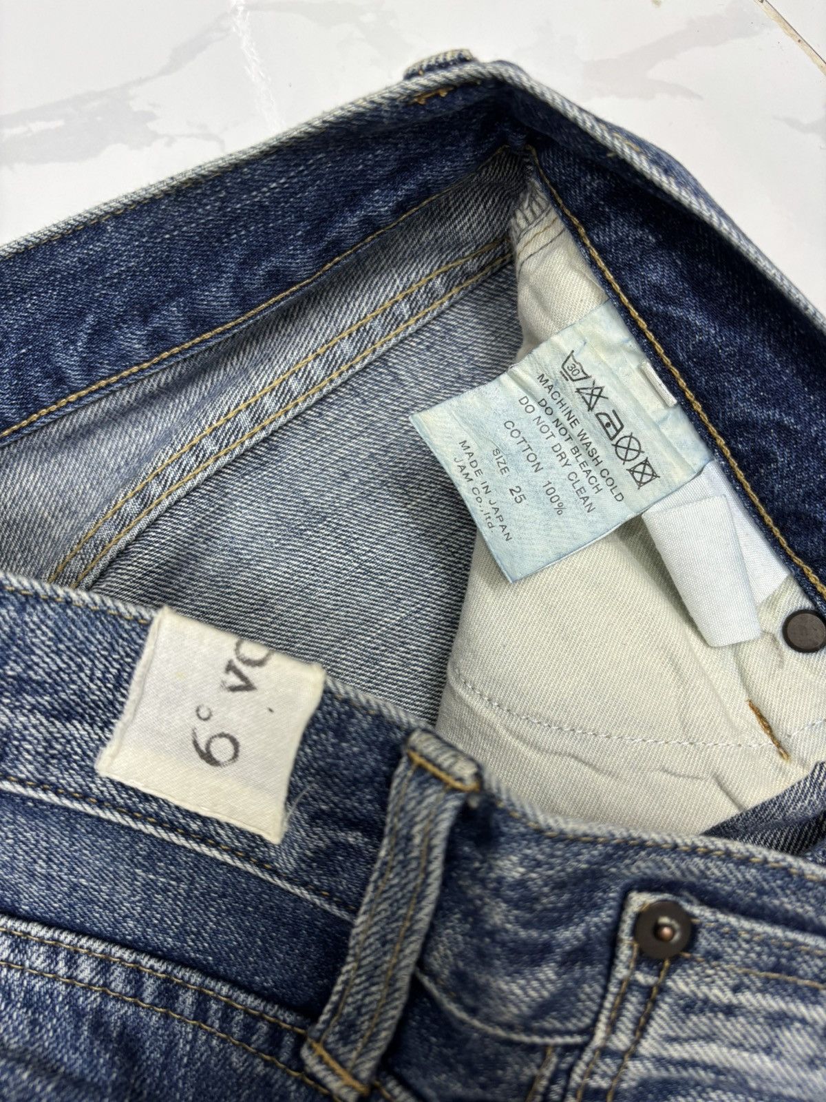 If Six Was Nine 6•Vocale Selvedge Distressed Denim Jeans Size 29" - 13 Thumbnail