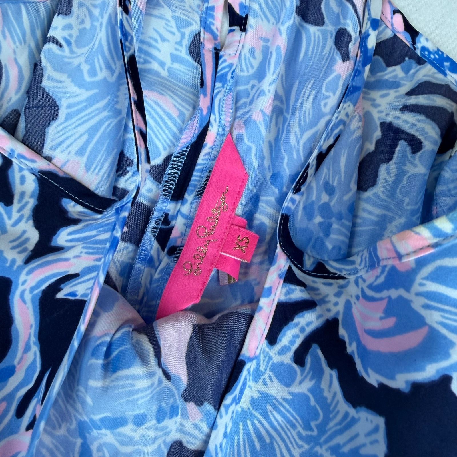 Lilly Pulitzer Lilly Pulitzer Dusk Floral Jumpsuit XS Navy Blue Pink Size 24" / US 00 / IT 34 - 3 Thumbnail