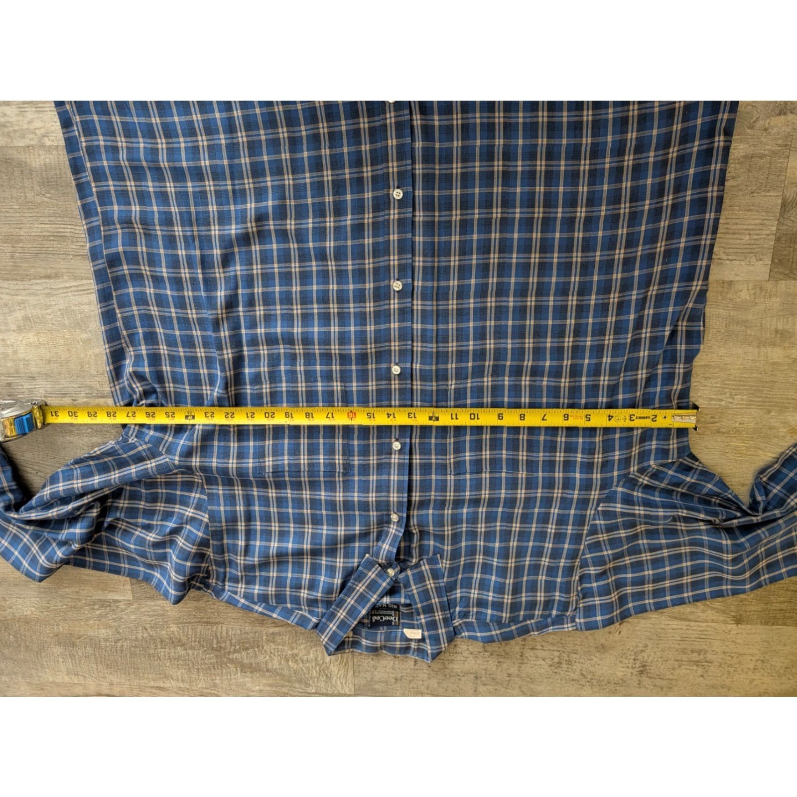 Vintage VINTAGE DeeCee Big Man Blue Plaid Western Cowboy Shirt Button Up 2XL USA Made Men Casual Shirt Size US XXL / EU 58 / 5 - 7 Thumbnail