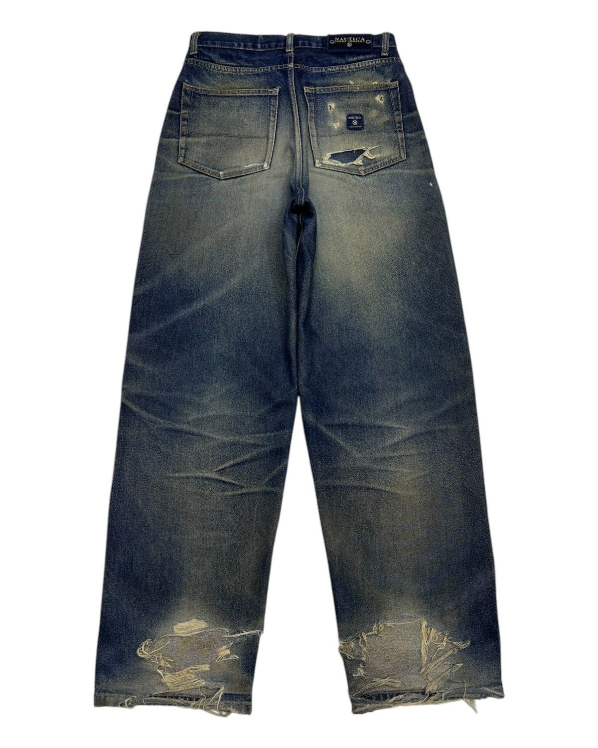 JNCO × Kapital × Vintage BAGGY THRASHED DISTRESS Wide Baggy Jeans NAUTICA JNCO Style Size US 30 / EU 46 - 2 Thumbnail